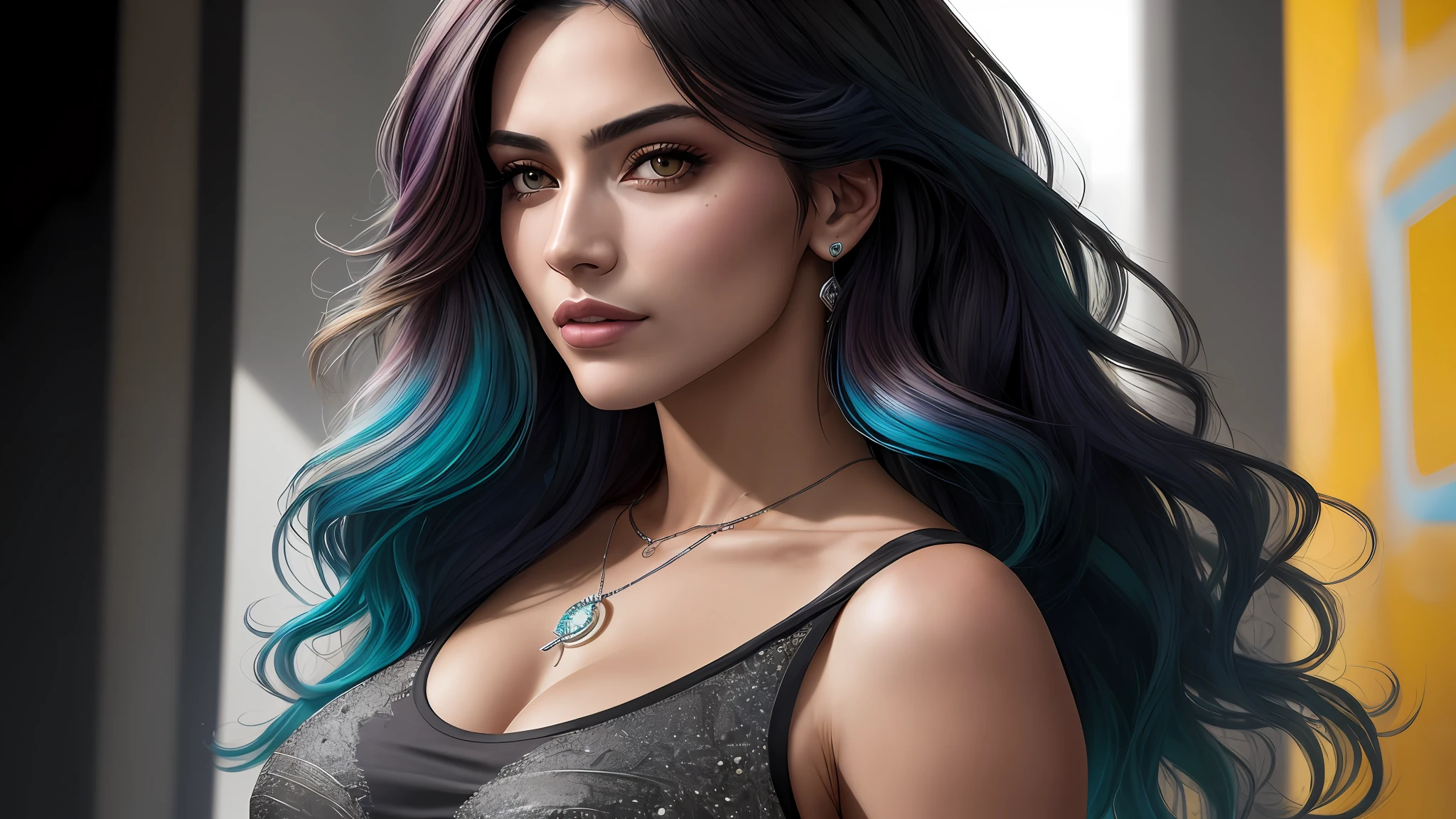 (((realista))) 5D Canon, obra-prima, max quality, 4k, 8k, 16k, ultra high-resolution, foto olhando para frente em hdr, foco nítido, Hiper realista, Textura realista, rosto intrincado, olhos intrincados, Alto contraste,,Ashley Alexiss ,mulher bonita com cabelo longo ultra detalhado, (fundo bonito e claro:1.2),, fantastic paintings ,estilo grafite;, olhos altamente detalhados , uma camiseta branca ou vestida com uma jaqueta jaeans mulher super detalhada no estilo anime , cabelos ultra detalhados com um leve efeito de brilho , olhos, boca, e nariz com super detalhe de fidelidade , , melhor qualidade, alta qualidade, extremamente detalhado CG unidade 8k papel de parede, HDR, trending on ArtStation, trending in cgsociety, High detail,)