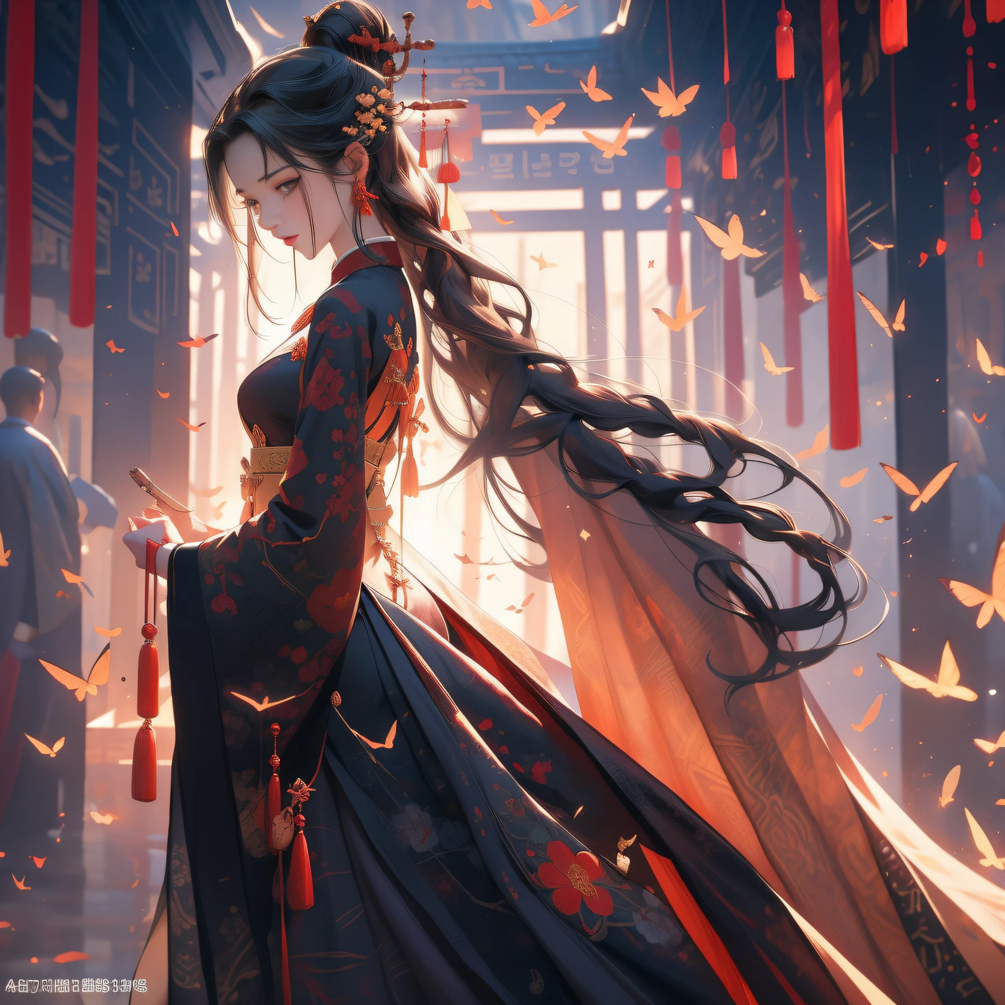 NSFW， zhongfenghua， 1girll， 独奏， Hanfu， ancient_chinese_architecture， flower  field， blossoms， （White smoke：1.3），Zen entanglement， datura， tangled， offcial art， Unity 8k壁纸， ultra - detailed， Beautiful and beautiful， tmasterpiece，best qualtiy， （dynamic angle：1.4）， Glowing skin， （Floating colorful flashes：1）The most beautiful forms of chaos，ellegance，Fauvistdesign，vivd colour，Romantic depth of field exotic_dance， half_naked，1girl，