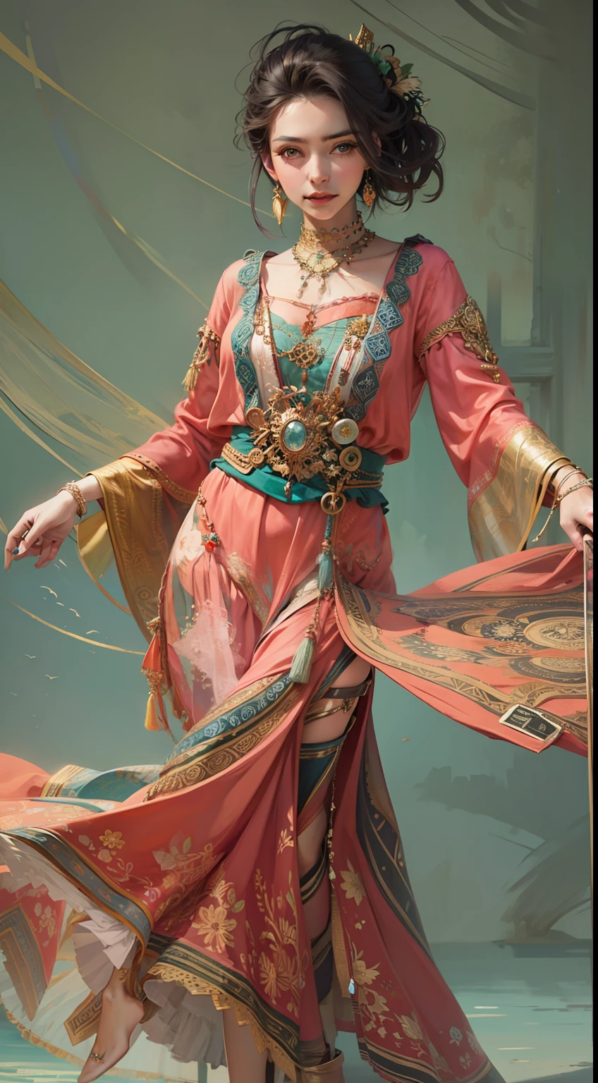 Beautiful woman in Boho Chic dress