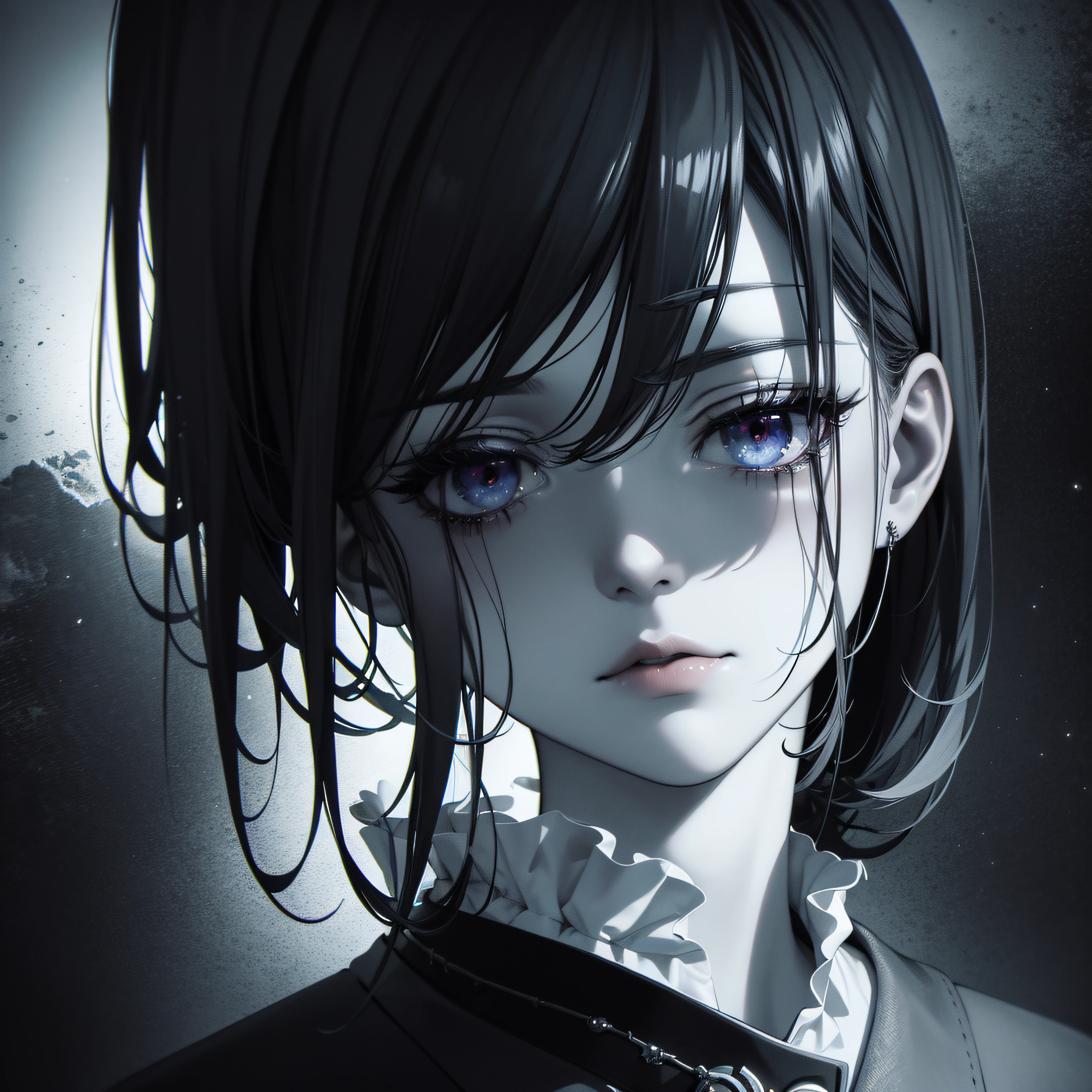 Gloomy atmosphere, emotional, melancholic key visual, rich colors, highly intricate