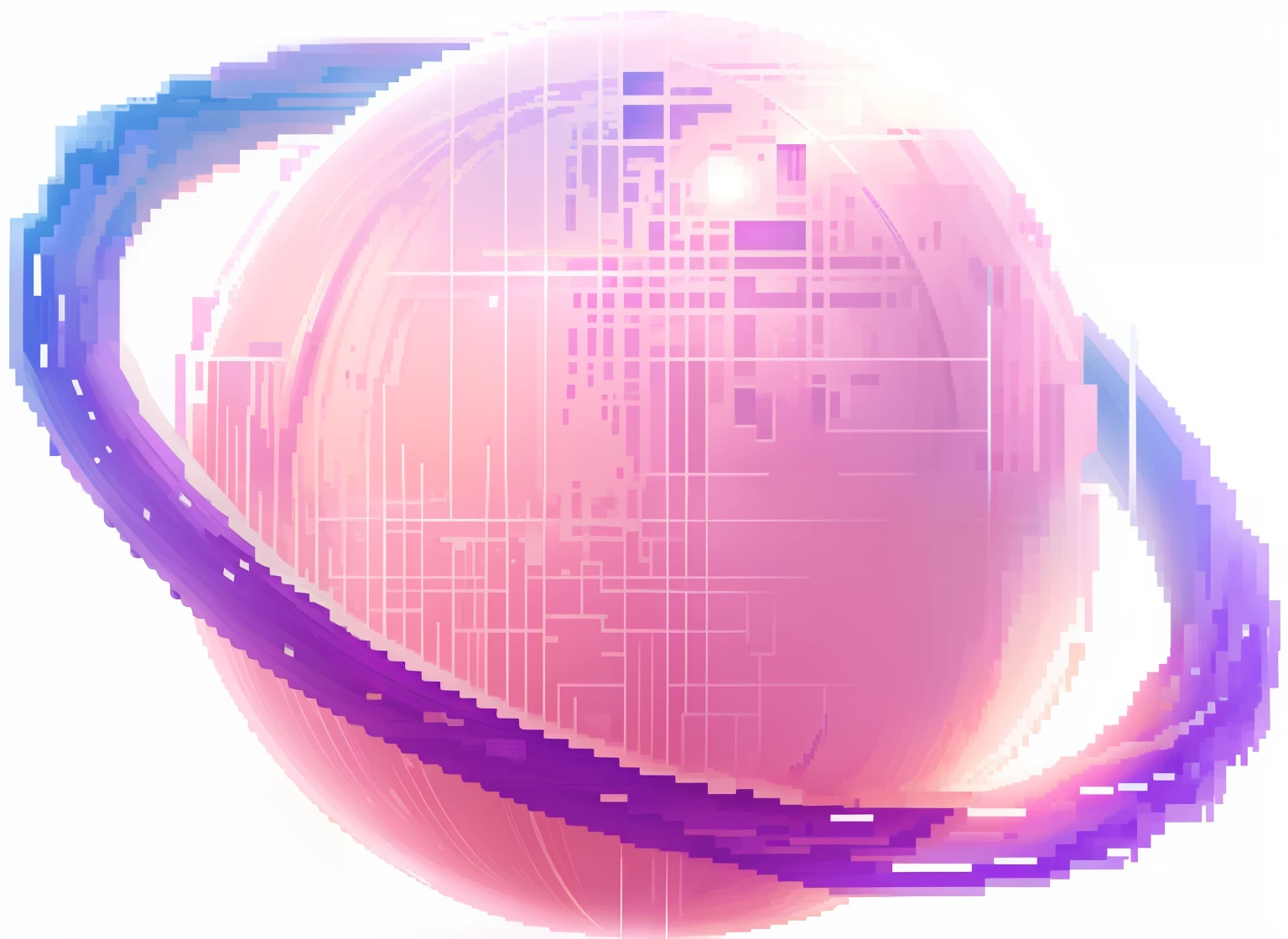 pixelart,Pink-purple color,Light colors,Pink Planet,Purple aura,Lovely planet,pixilated。