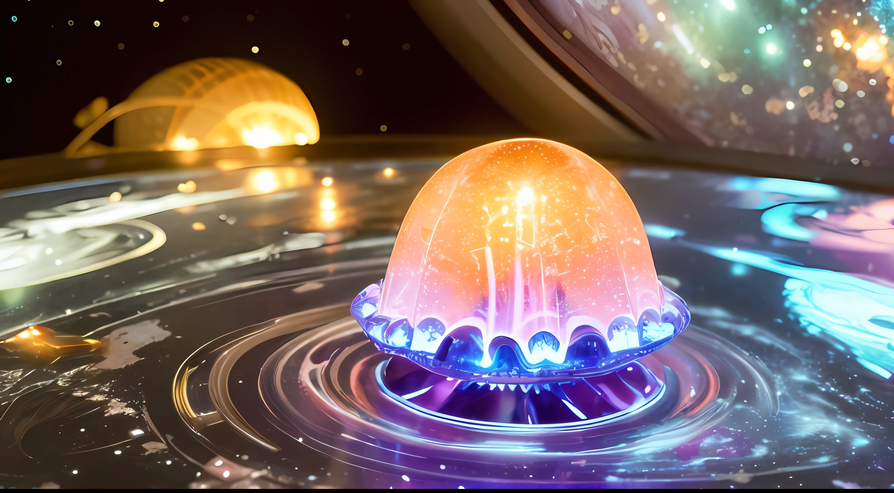 absolutely resolution,masutepiece,Best Quality,Extreme details, Ultra-detailed,Consider jellyfish,Outer space,photograph,Realistic,AI