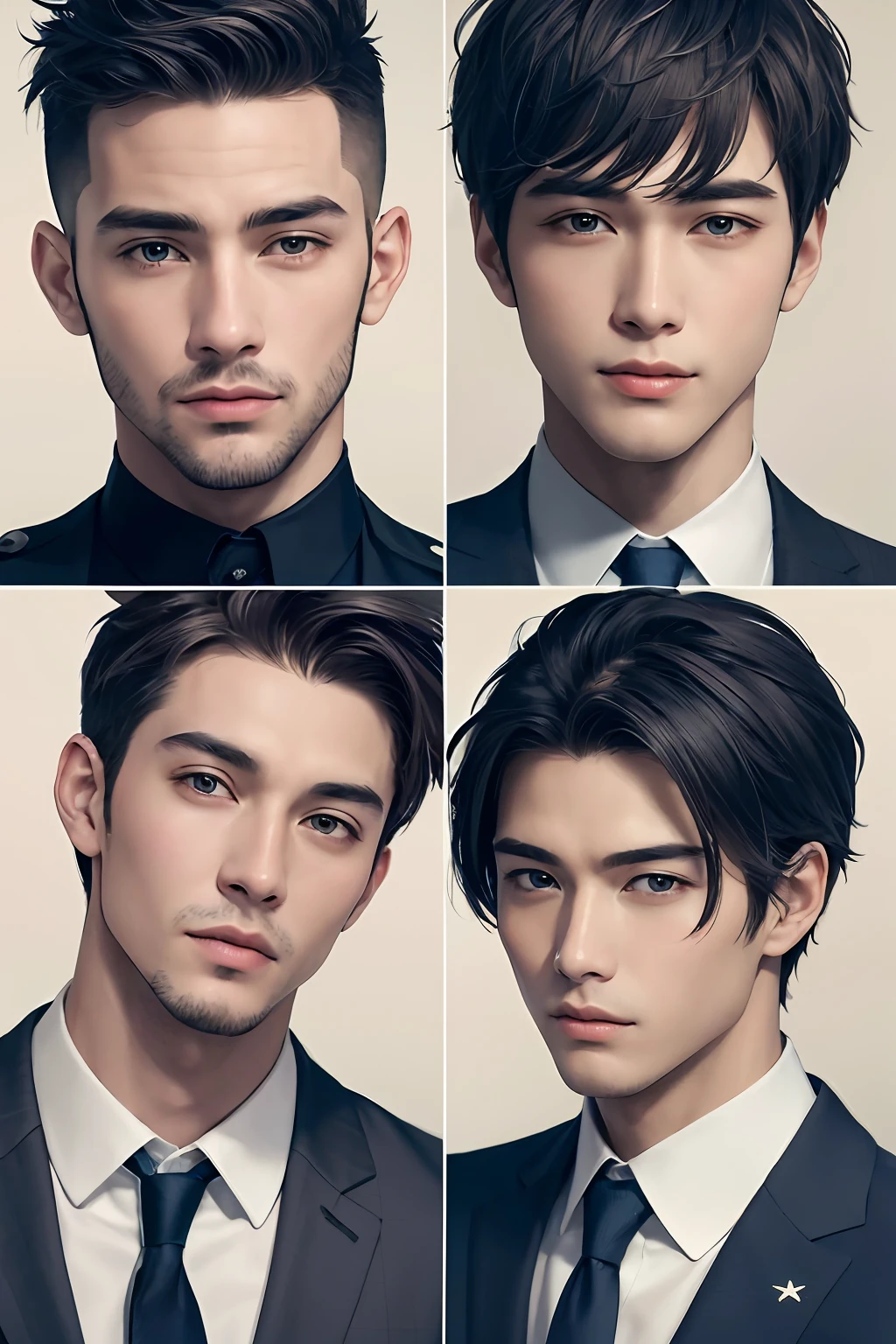 Real handsome guys,Straight facial features、clear silhouette、Healthy complexion、Bright eyes and neat and stylish hair,Confident and charismatic