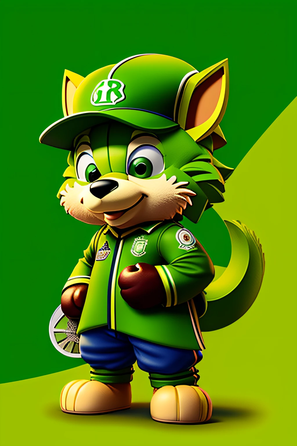 mascotinho verde para sorteio e rifa