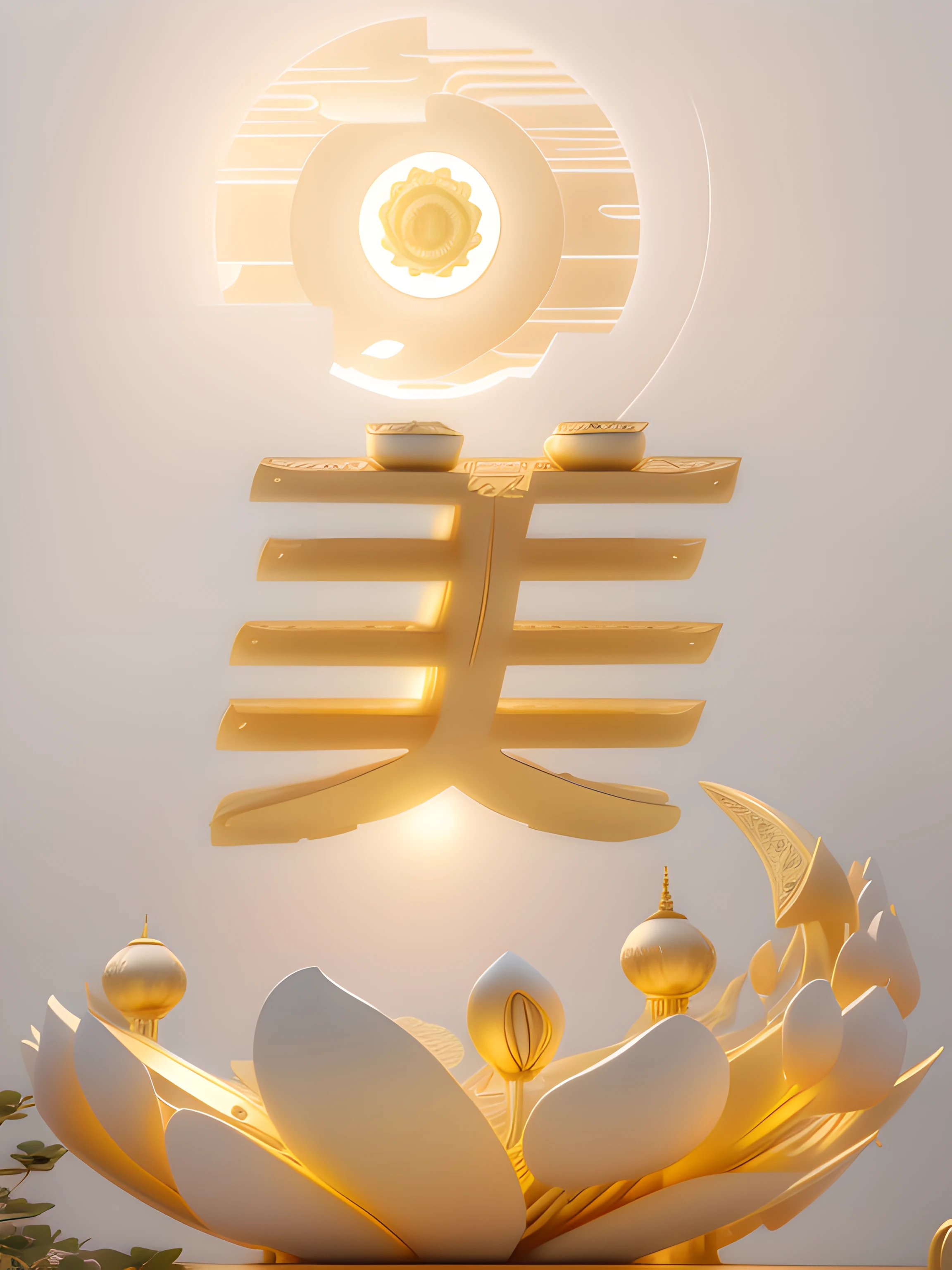 simple backgound(West lake，lotuses),ultra - detailed，high qulity，filmposter, Ray traching，Beautiful Chinese style，Golden curves