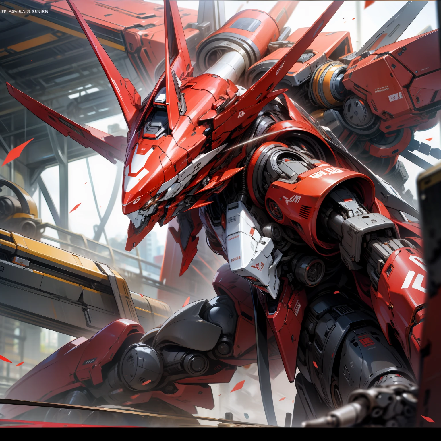red colour，mechs，frontage，Need，tmasterpiece