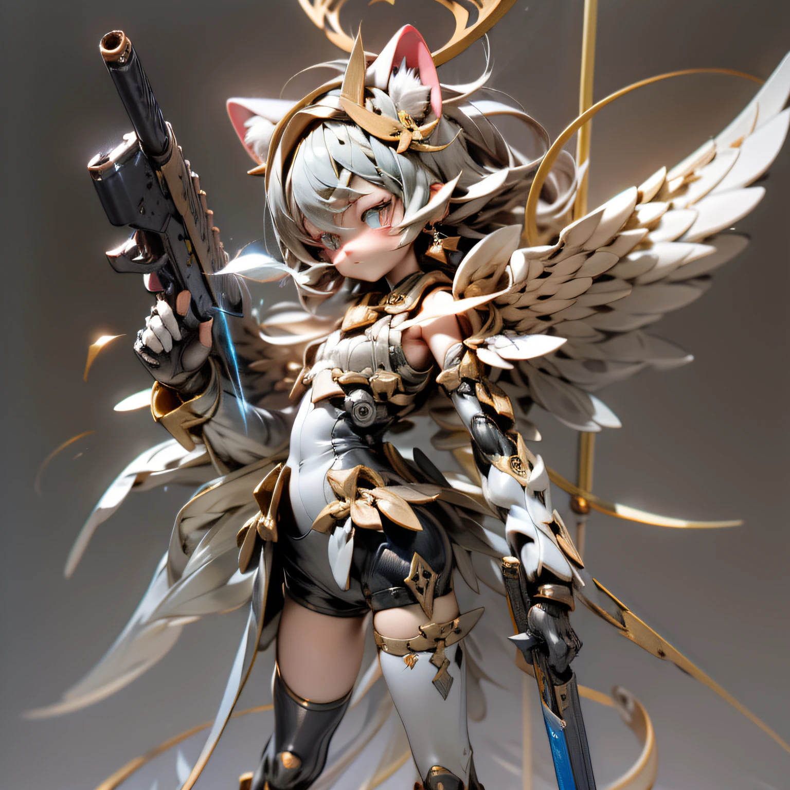 blink, chibi, Complete broker, Mega Mini, The body is steel................., Metal., The legs are steel................., Metal., My favorite cat ears, The wings are steel................., Metal., The gun is metal steel..................