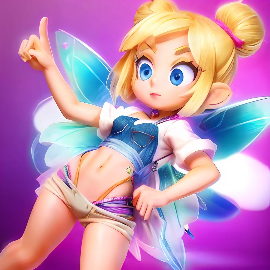 Super cute mini petite fairy with blond hair blue eyes, super sexy leotard with very lowcut jeans