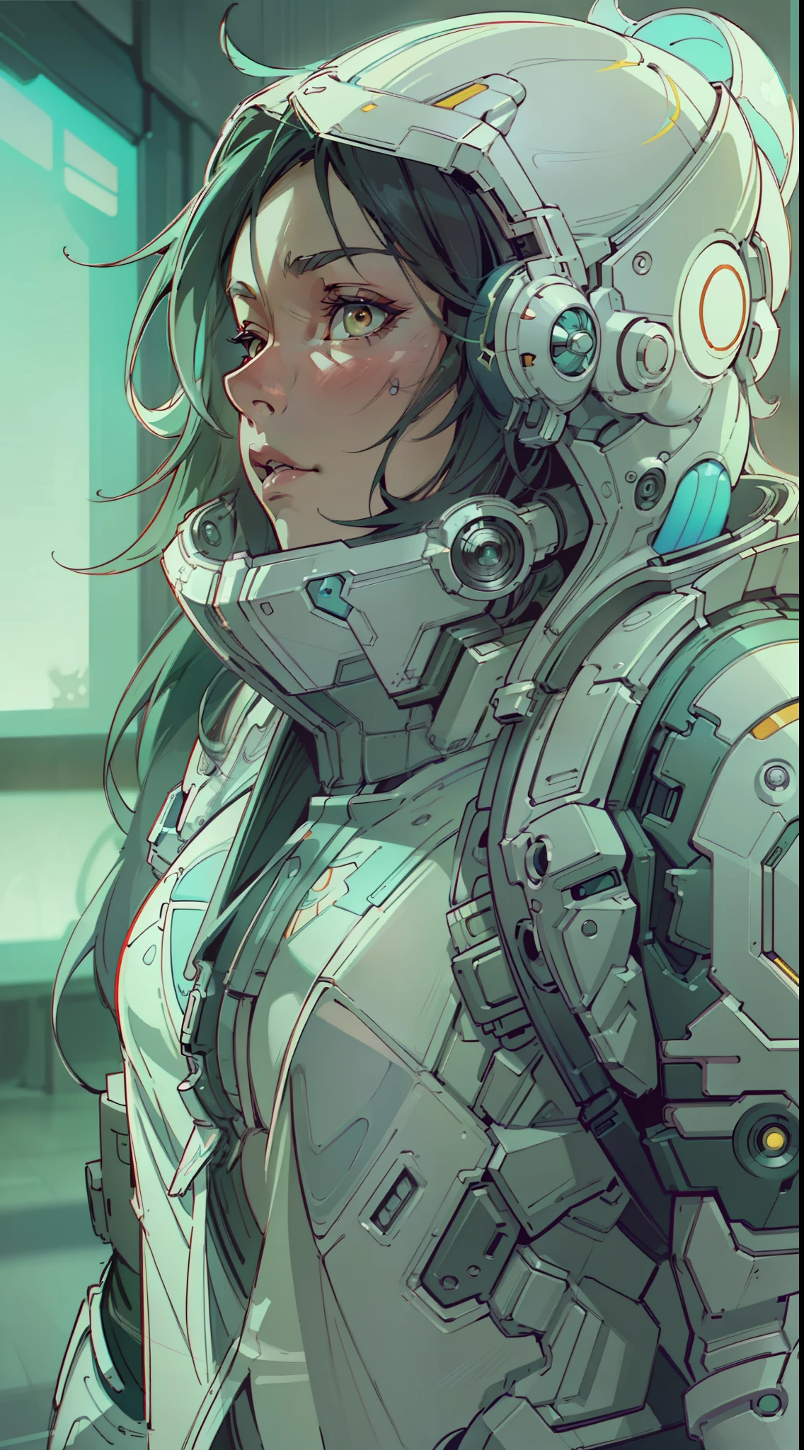 Pale color background，(comic style), (colored line art:1.5), ((Best quality)), ((masterpiece)), (detailed:1.4), 3D, an image of a beautiful cyberpunk female,Ray Tracing,NVIDIA RTX,Super-Resolution,Unreal 5,Subsurface scattering,PBR Texturing,Post-processing,Anisotropic Filtering,Depth-of-field,Maximum clarity and sharpness,Multi-layered textures,Albedo and Specular maps,Surface shading,Accurate simulation of light-material interaction,Perfect proportions,Octane Render,Two-tone lighting,Wide aperture,Low ISO,White balance,Rule of thirds,8K RAW, (realistic:1.3), (mature adult:1.5),