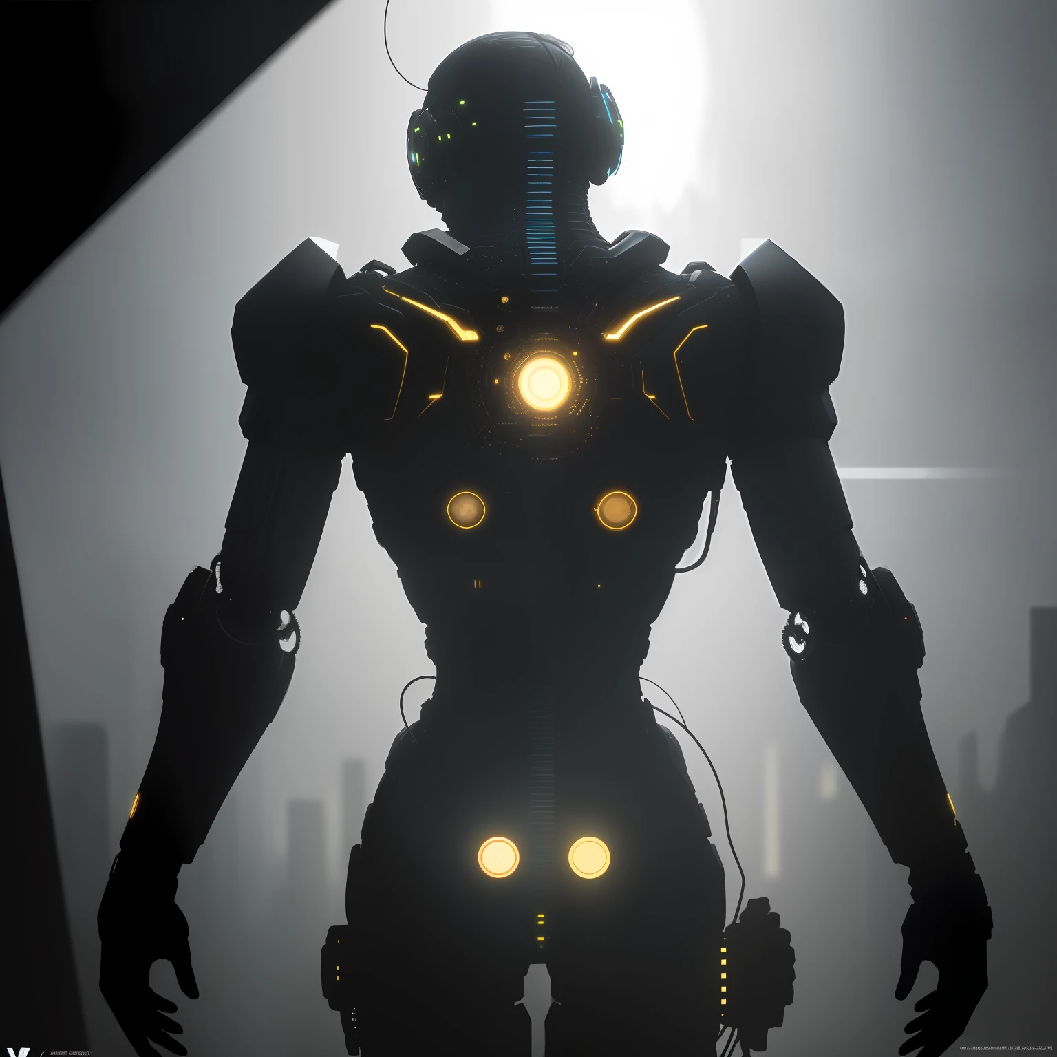 How will the world be here 10 years with the rapid evolution of artificial intelligences Cyber punk style, Standard, Ultra photoreal, Ultra detailed, Back light, Soft lighting, Low camera, Cinematic Still Shot, Full HD --ar 1:1 --v 5 --s 49487 --chaos 20