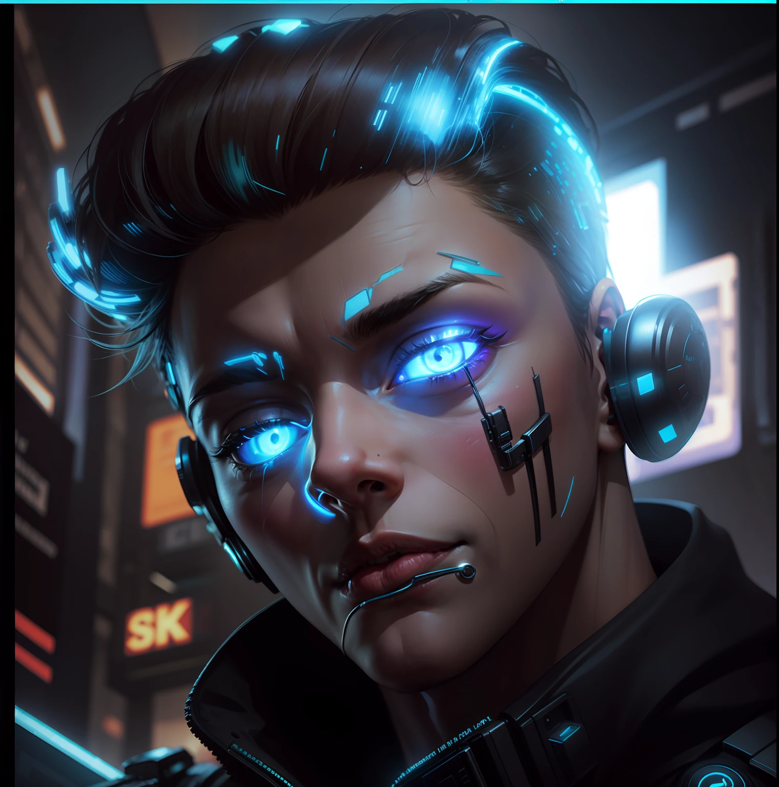 Change background in realistic smart boy cyberpunk 4k highest details