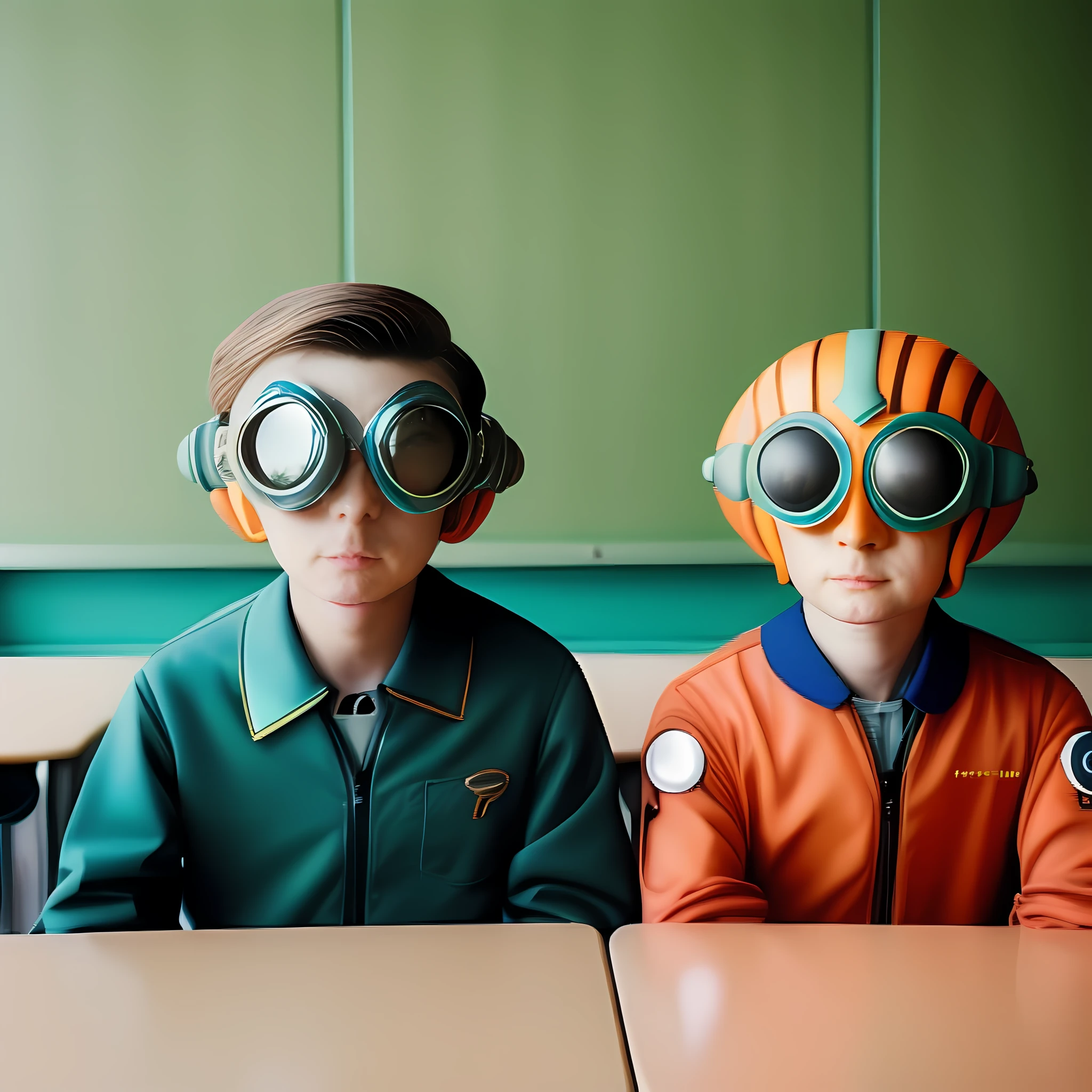 It's two boys wearing glasses sitting at a table, Maxim Sukharev, Directed by: Hiroyuki Tajima, Sergey Zabelin, Directed by: Tadashi Nakayama, Directed by: Dietmar Damerau, Alexey Egorov, Artem Chebokha, Hugh Kretschmer, foco em dois androides, Directed by: Kiyohara Tama, Directed by: Andrei Kolkoutine