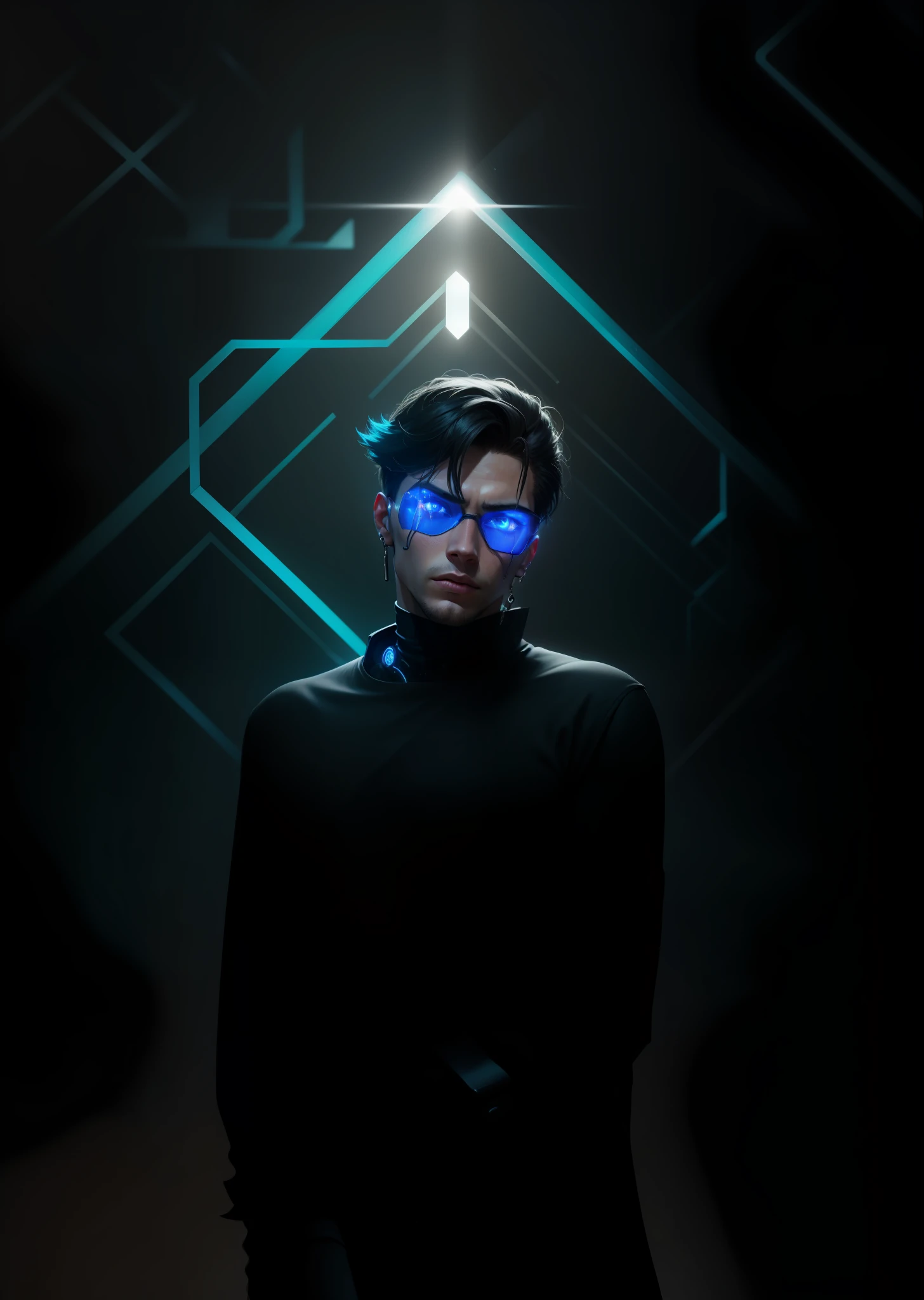 Cyber punk handsome boy ultra realistic face with cat 8k