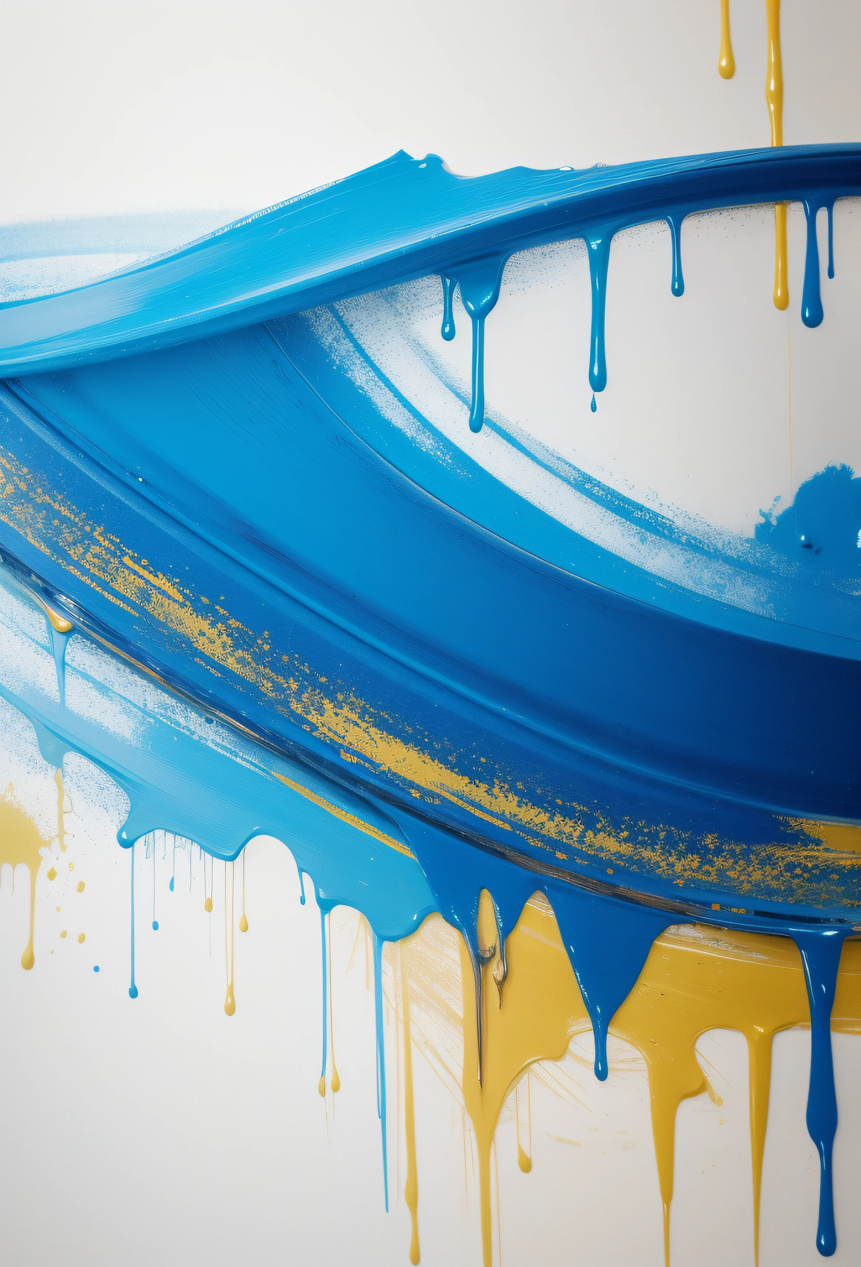 Blue and gold notes,super high-quality model,Dripping paint,oil painted,Abstract beauty,Heavy strokes,