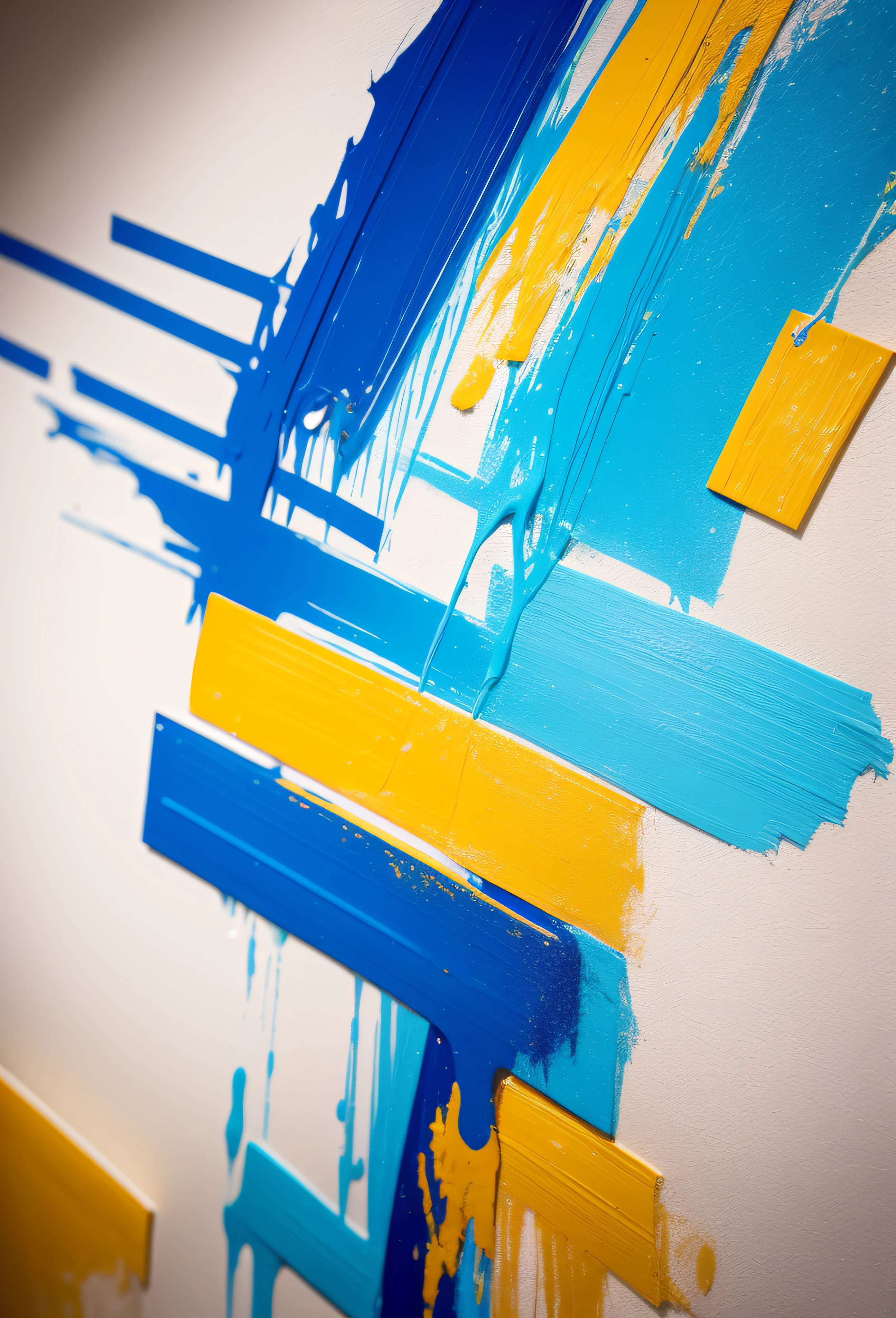 Blue and gold notes，musical note，super high-quality model，Dripping paint，oil painted，Abstract beauty，Heavy strokes
