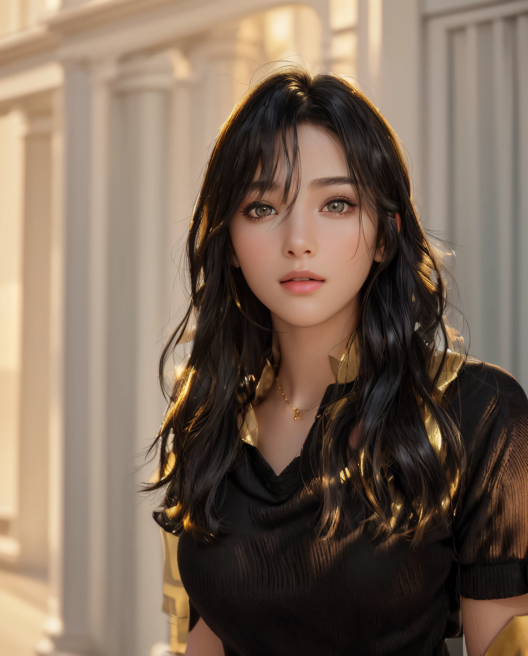 (masterpiece:1.3), (8k, photorealistic, RAW photo, best quality: 1.4), (1girl), beautiful face, (realistic face), (black hair, short hair:1.3), beautiful hairstyle, realistic eyes, beautiful detailed eyes, (realistic skin), beautiful skin, (sweater), absurdres, attractive, ultra high res, ultra realistic, highly detailed, golden ratio