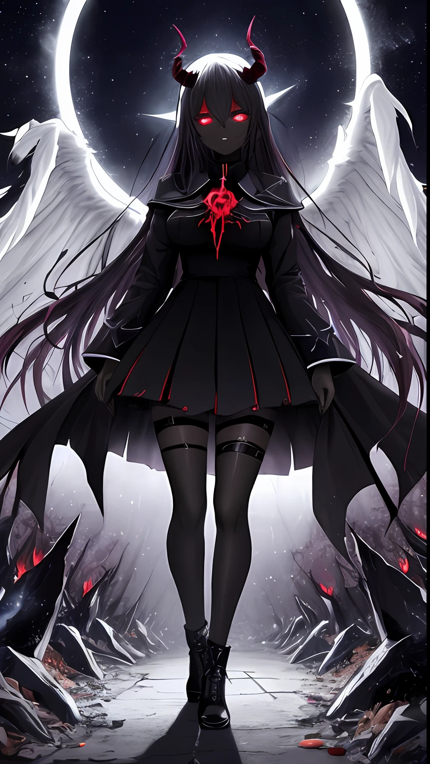 (dark skin), (demon horns), large breasts,
Immortal temptation takes over my mind
Condemned
Fallen weak on my knees, summon the strength
Of mayhem
I am the storm that is approaching
Provoking black clouds in isolation
I am reclaimer of my name
Born in flames, I have been blessed
My family crest is a demon of death
Forsakened, I am awakened
A phoenix's ash in dark divine
Descending misery
Destiny chasing time
Inherit the nightmare, surrounded by fate
Can't run away
Keep walking the line between the light
Led astray
Through vacant halls I won't surrend5r
The truth rev5aled in eyes of ember
We fight through fire and ice forever
Two souls once lost, and now they remember
I am the storm that is approaching
Provoking black clouds and isolation
I am reclaimer of my name
Born in flames, I have been blessed
My family crest is a demon of death
Forsakened, I am awakened
A phoenix's ash in dark divine
Descending misery
Destiny chasing time
Disappear into the night
Lost shadows left behind
Obsession's pulling me
Fading, I've come to take what's mine
Lurking in the shadows under veil of night
Constellations of blood pirouette
Dancing through the graves of those who stand at my feet
Dreams of the black throne I keep on repeat
A derelict of darkness, summoned from the ashes
The puppetmaster congregates all the masses
Pulling strings, twisting minds as blades hit
You want this power? Then come try and take it
Beyond the tree
Fire burns
Secret love
Bloodline yearns
Dark minds embrace
Crimson joy
Does your dim heart
Heal or destroy?
Bury the light deep within
Cast aside, there's no coming home
We're burning chaos in the wind
Drifting in the ocean all alone