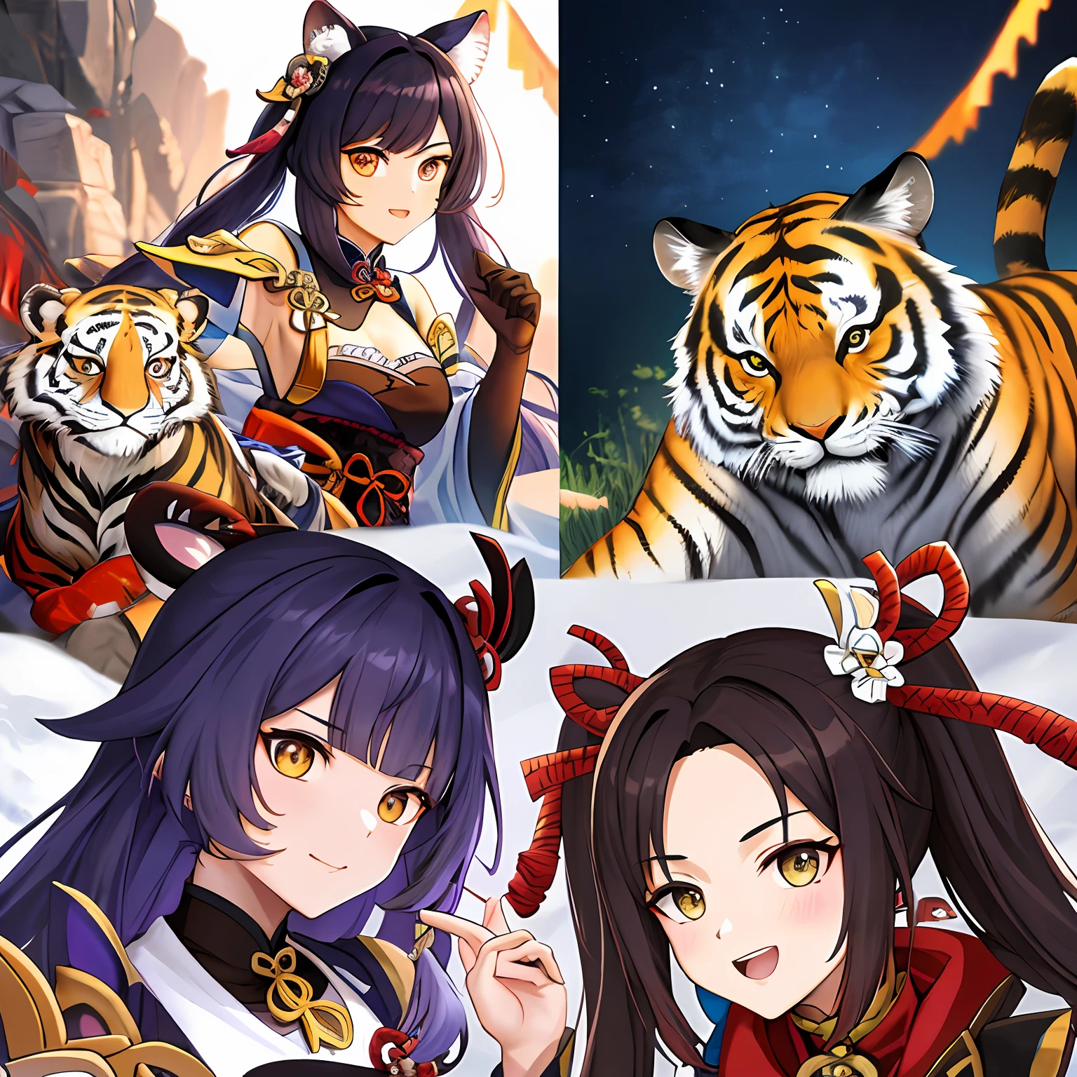 Genshin Ondi,ancient wind,Tiger Tooth,funny faces,catss
