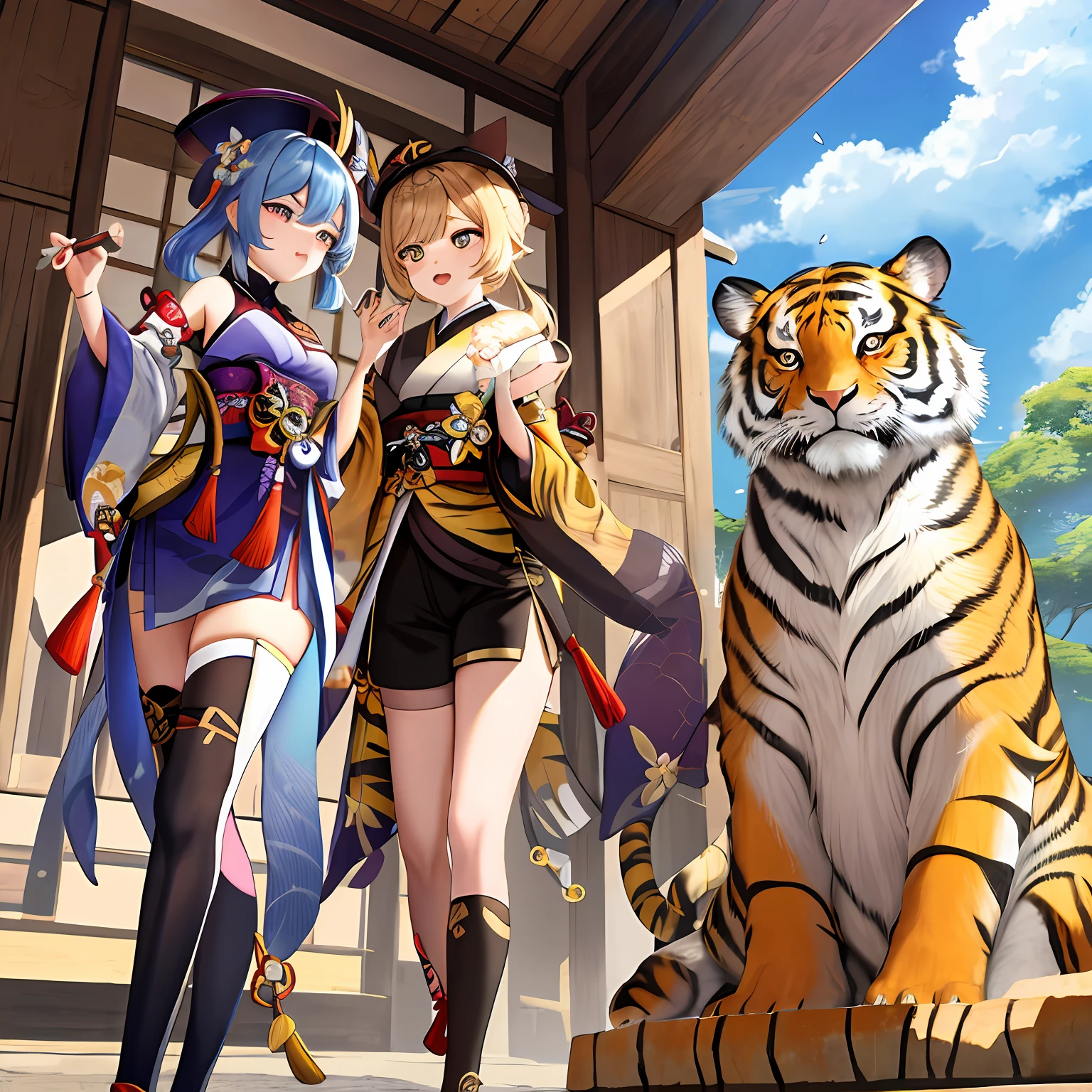 Genshin Ondi，ancient wind，Tiger Tooth，funny faces，catss