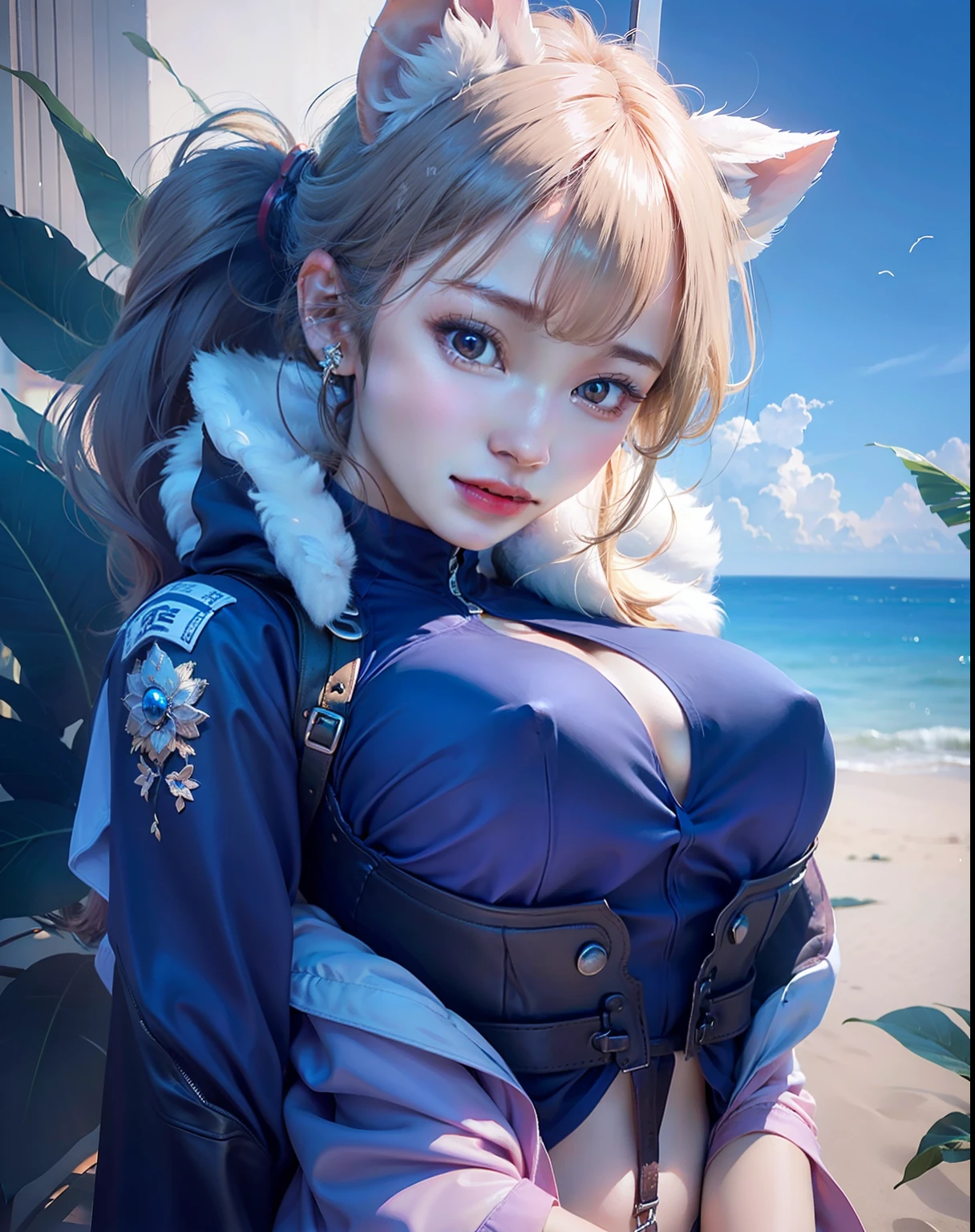 My girls, beauty, super realistic, high quality, high detail, no bra, open breast
