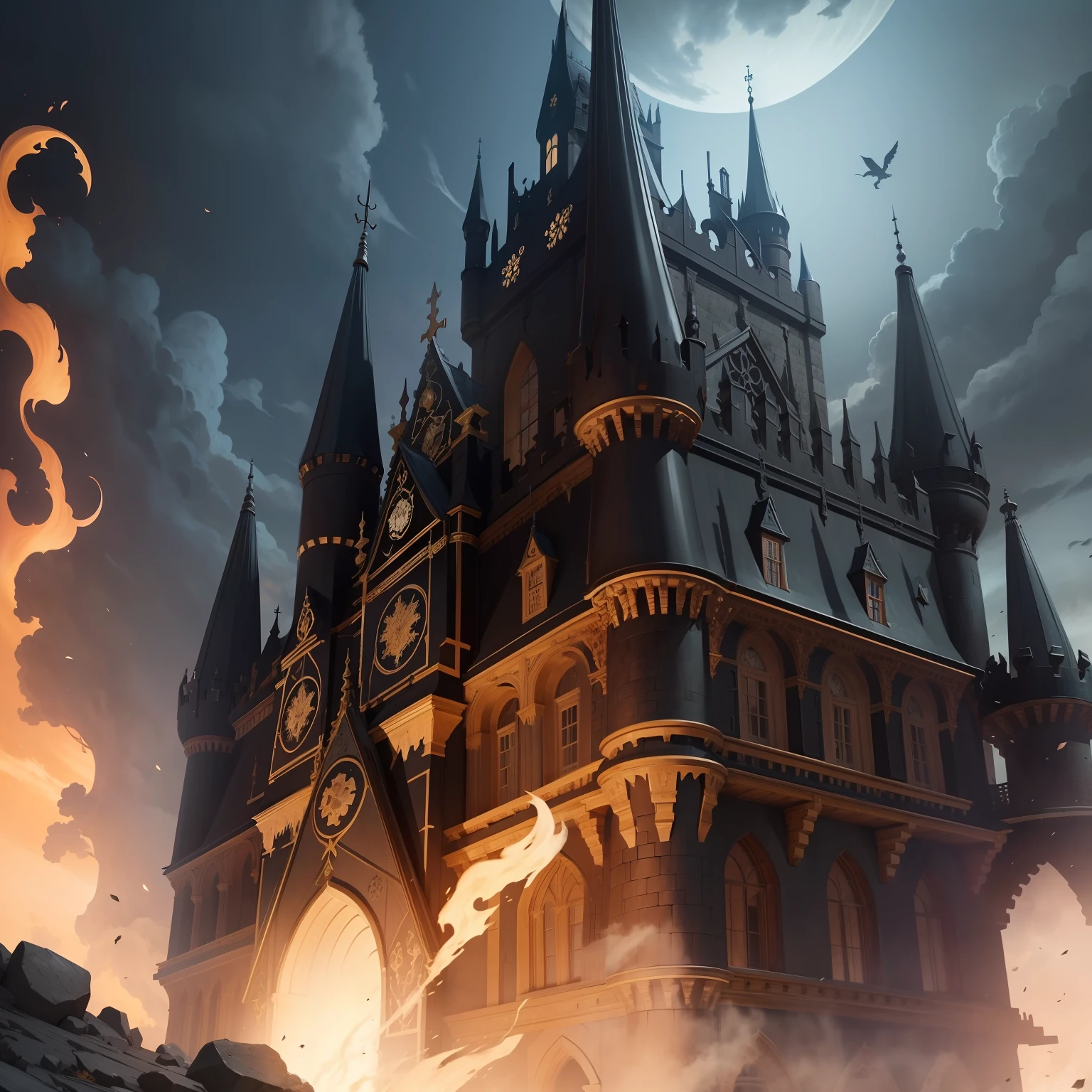 The castle of the Black Bull Regiment in the black clover,Assembleable,Detachable,sense of science and technology,Attack and defense in one