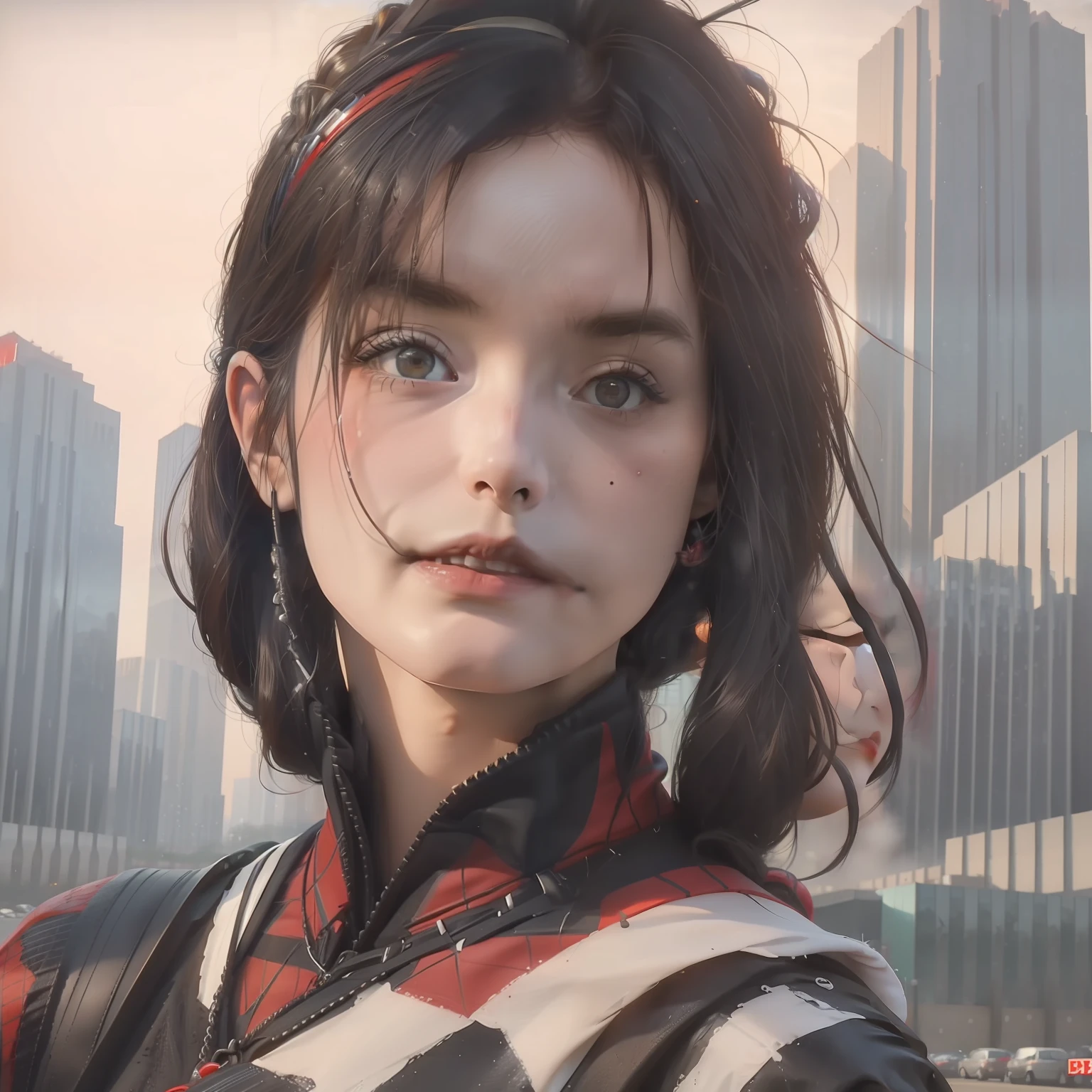 (1girl:1.3), solo, __body-parts__, official art, unified 8k wallpaper, super detailed, beautiful and aesthetic, beautiful, masterpiece, best quality, raw, masterpiece, super fine photo, best quality, super high resolution, photorealistic realism, sunlight, full body portrait, amazing beauty,, dynamic pose, delicate face, vibrant eyes, (from the front), she is wearing a Spider-man suit, red and black color scheme, spider, very detailed abandoned warehouse background, Detailed face, detailed complex busy background, messy, gorgeous, milky white, highly detailed skin, realistic skin details, visible pores, sharp focus, volumetric fog, 8k uhd, DSLR, high quality, film grain, fair skin, photo realism, lomography, huge metropolis in future dystopia, seen from below, translucent