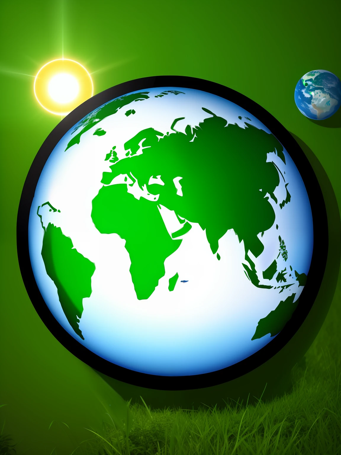 Planet Earth with green elements representing sustainability