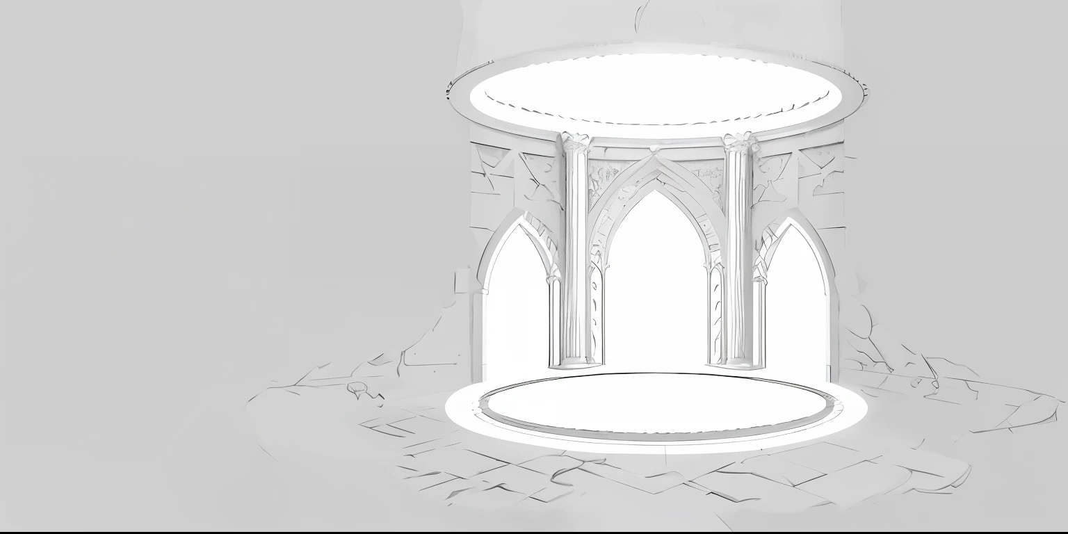 Drawing of a white altar with a circular window, palace background, Gothic epic library concept, archillect concept art, ornate border + concept-art, background depicting a temple, ambient occlusion render, Elven architecture, Temple background, elven palace of ghemathar, concept art magical highlight, ambient occlusion render, rustic throne room