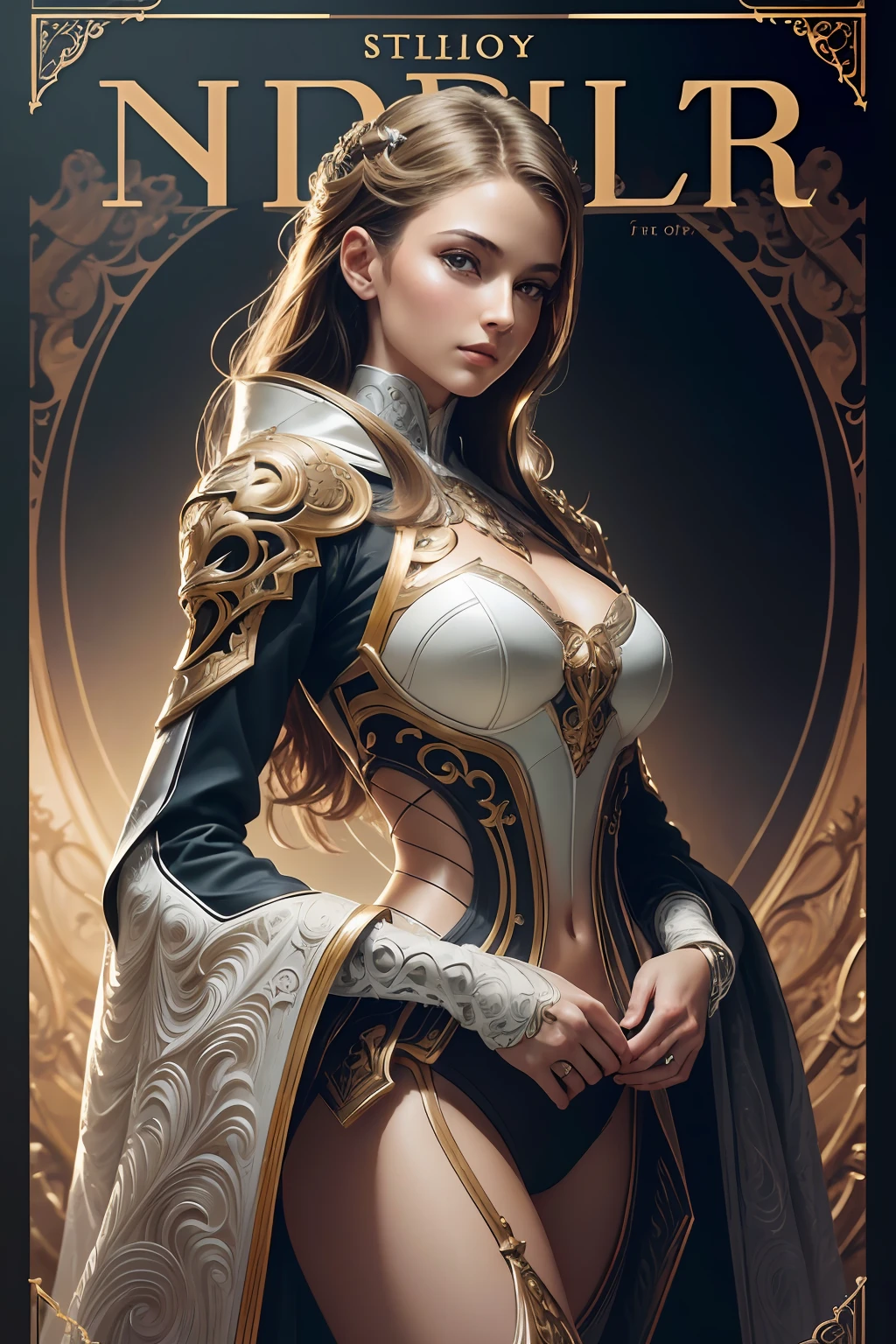(best quality), (ultra detailed), (masterpiece), organic cyborg, white plastic, diffuse lighting, fantasy, intricate, elegant, highly detailed, lifelike, photorealistic, digital painting, artstation, illustration, concept art, smooth, sharp focus, extremely detailed magazine cover-style digital painting, (magazine cover-style illustration of a fashionable woman in a vibrant outfit), abs, adding a touch of fantasy to the scene, the text on the cover should be bold and attention-grabbing, with the title of the magazine and a catchy headline, the overall style should be modern and trendy, with a focus on fashion and fantasy, helvetica-bold,
art by alejandro jodorowsky,
(photographed on a Sony a9 II, 100mm lens, F/2.8 aperture),
rim lighting, two tone lighting, dimly lit, low key, portrait of a award winning photo of posing in a dark studio,