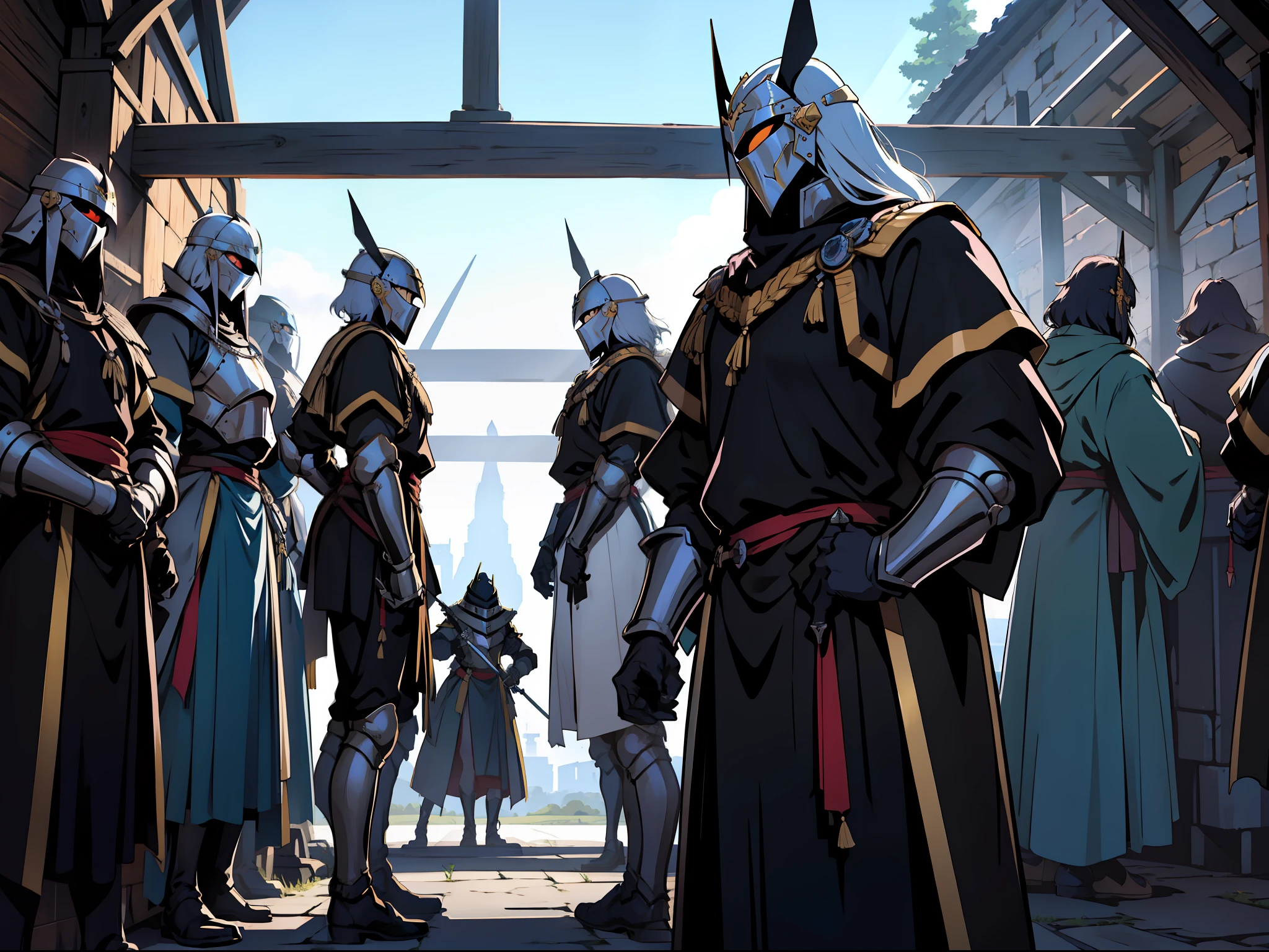 knights lined up ready for battle