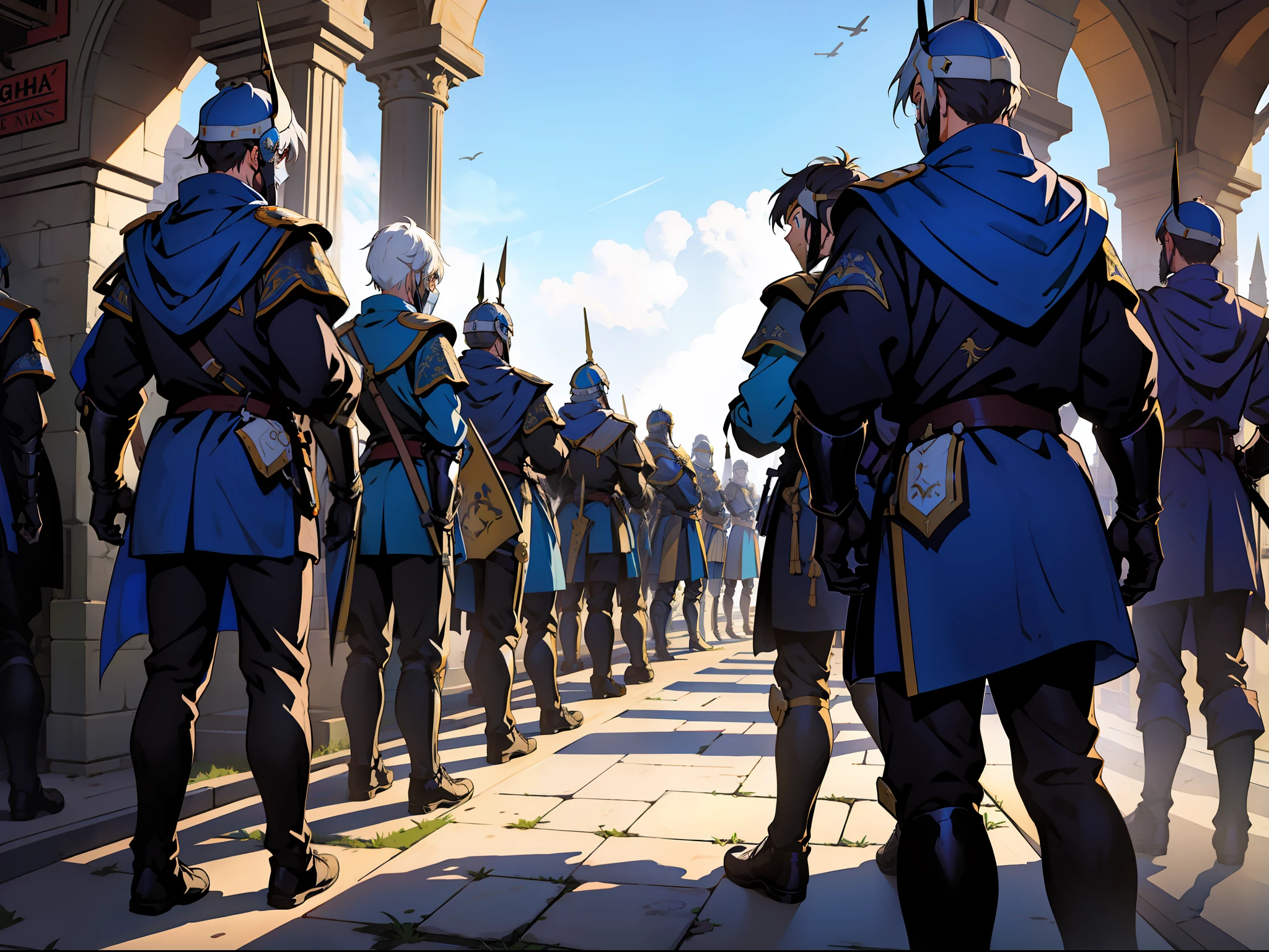 knights lined up ready for battle