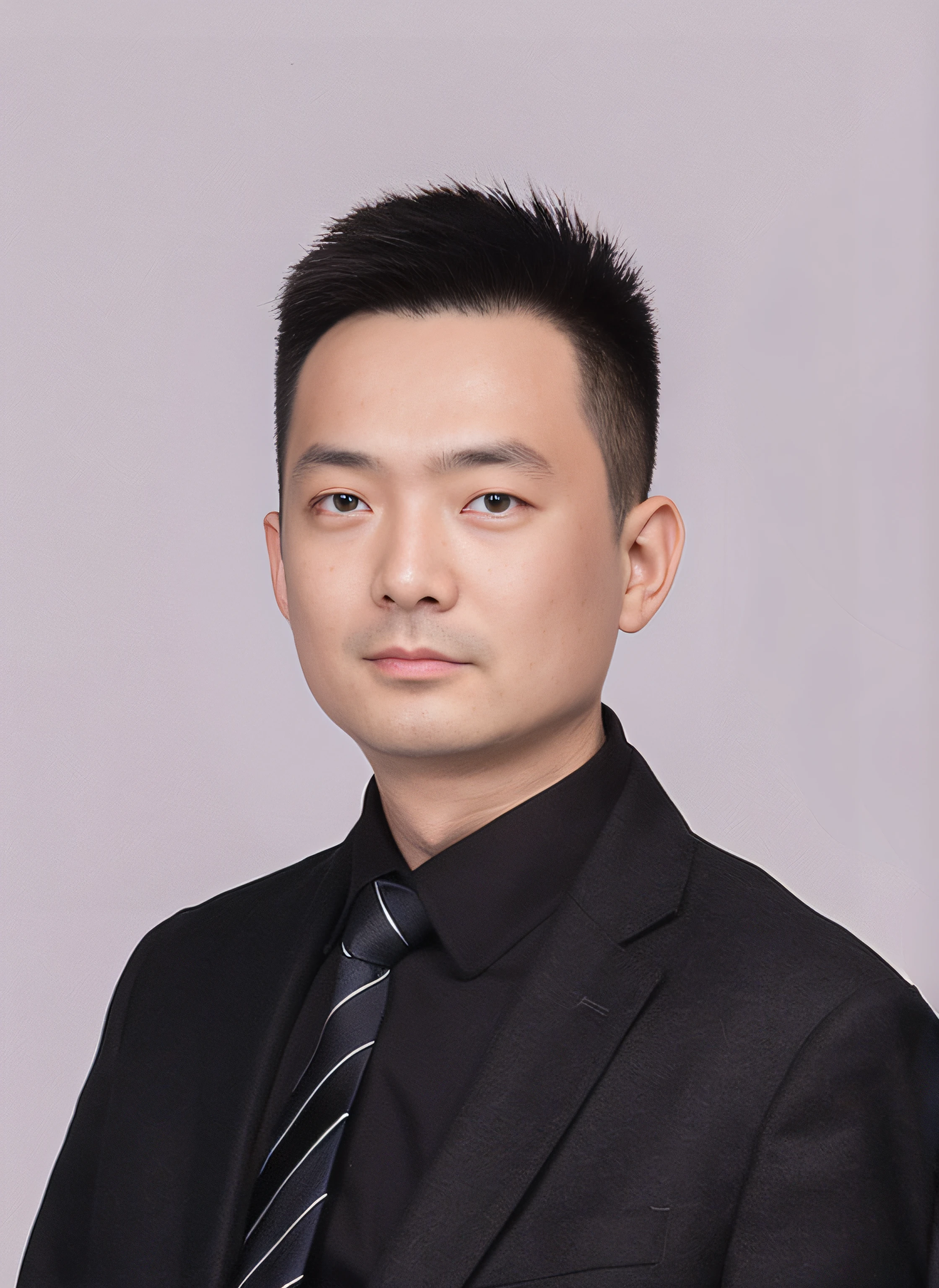 Chinese man in suit and tie，The facial features are required to be exactly the same as the picture