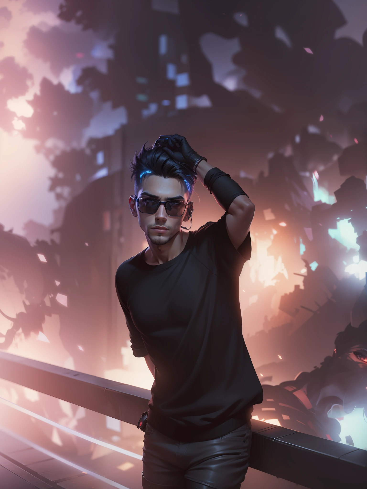 Change background cyberpunk handsome boy, realistic face, 8k, Ultra realistic