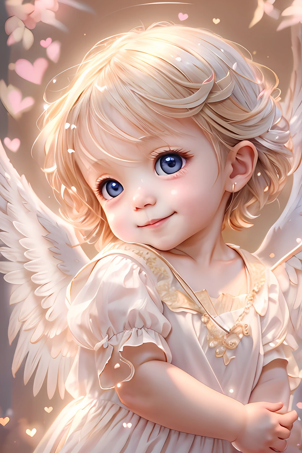 Blessings of Angels､Bright background、heart mark、tenderness､A smile、Gentle､ Angel