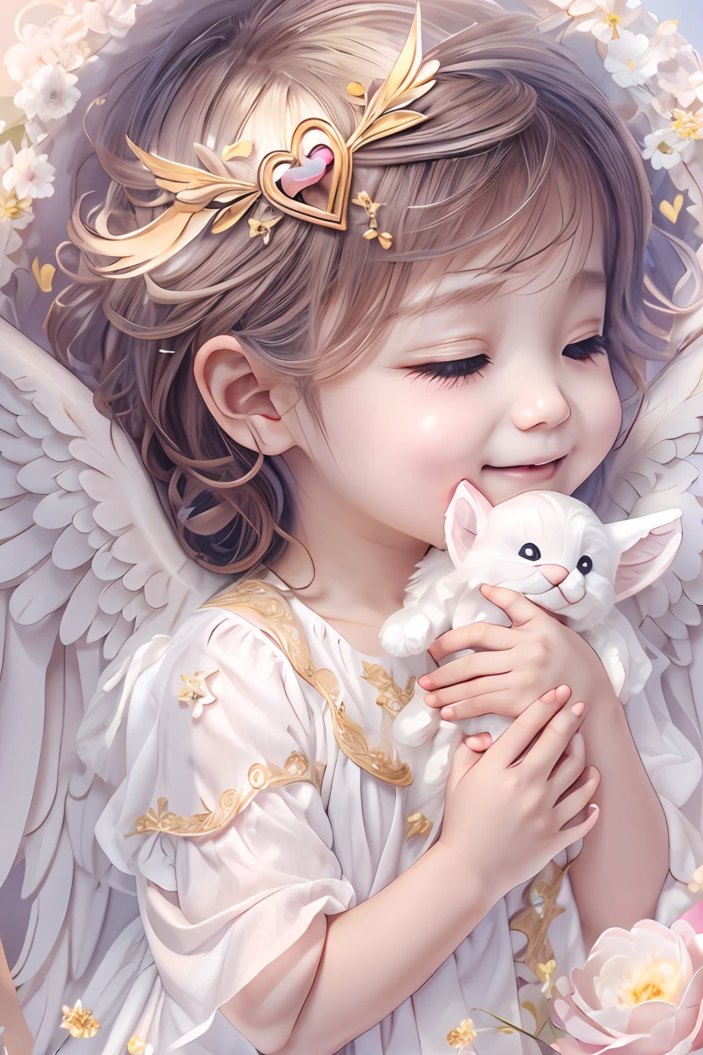 Blessings of Angels､Bright background、heart mark、tenderness､A smile、Gentle､ Angel