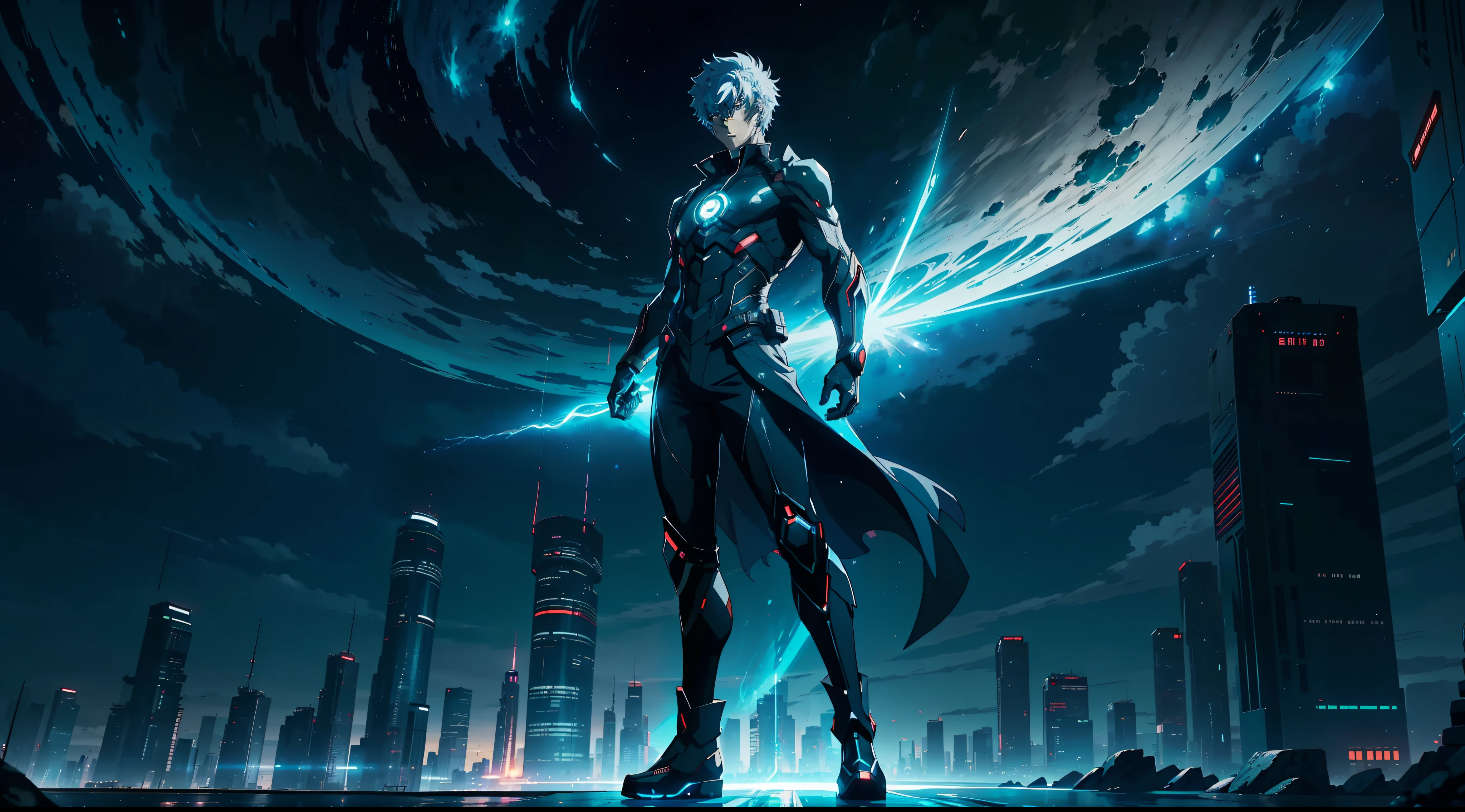 (8K anime:1.2),an epic starring a man with teleportation powers,(epic animation style), with incredible visual effects,(futuristic background),an exciting story. (male protagonist,superpower:teleportation,forward animation,extraordinary fx,futuristic backdrop)