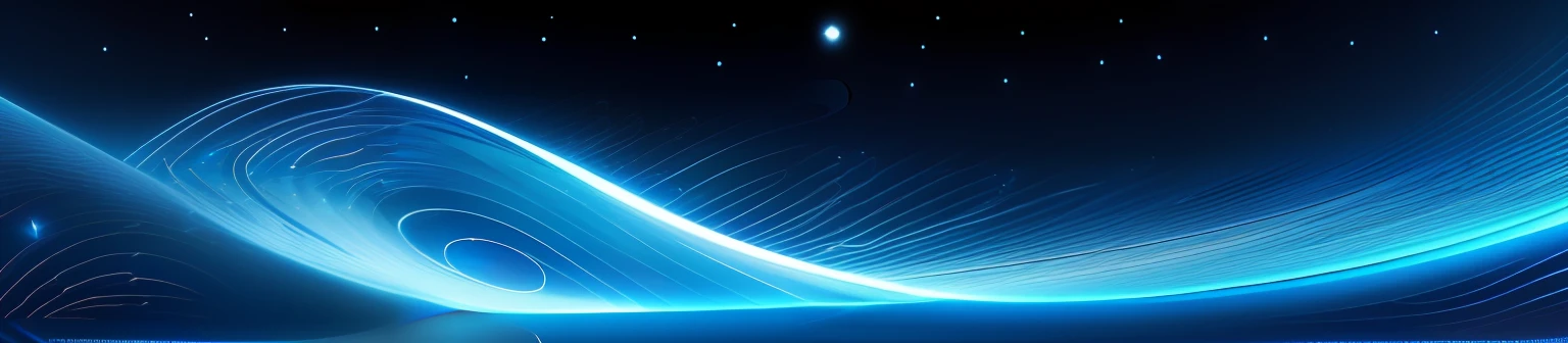 Black lonely light，starrysky，galactic，Remove excess lines and noise((atmospurate、curves、Light effect:1.2、coacervation、4K、Complicated details、HighestQuali),(Lots of white space、Artistically、对称:1.1、lightbelt、light dots、soft、Silky、swirles、galactic)HighestQuali，tmasterpiece，deep colour，blue colors，Simple，c4d渲染，Ultra-realistic light and shadow， Flickr, computer art, interacte smooth flowing lines, Flowing lines, smooth vector lines, abstract design. Blue, energy waves, particle waves, energy waves,