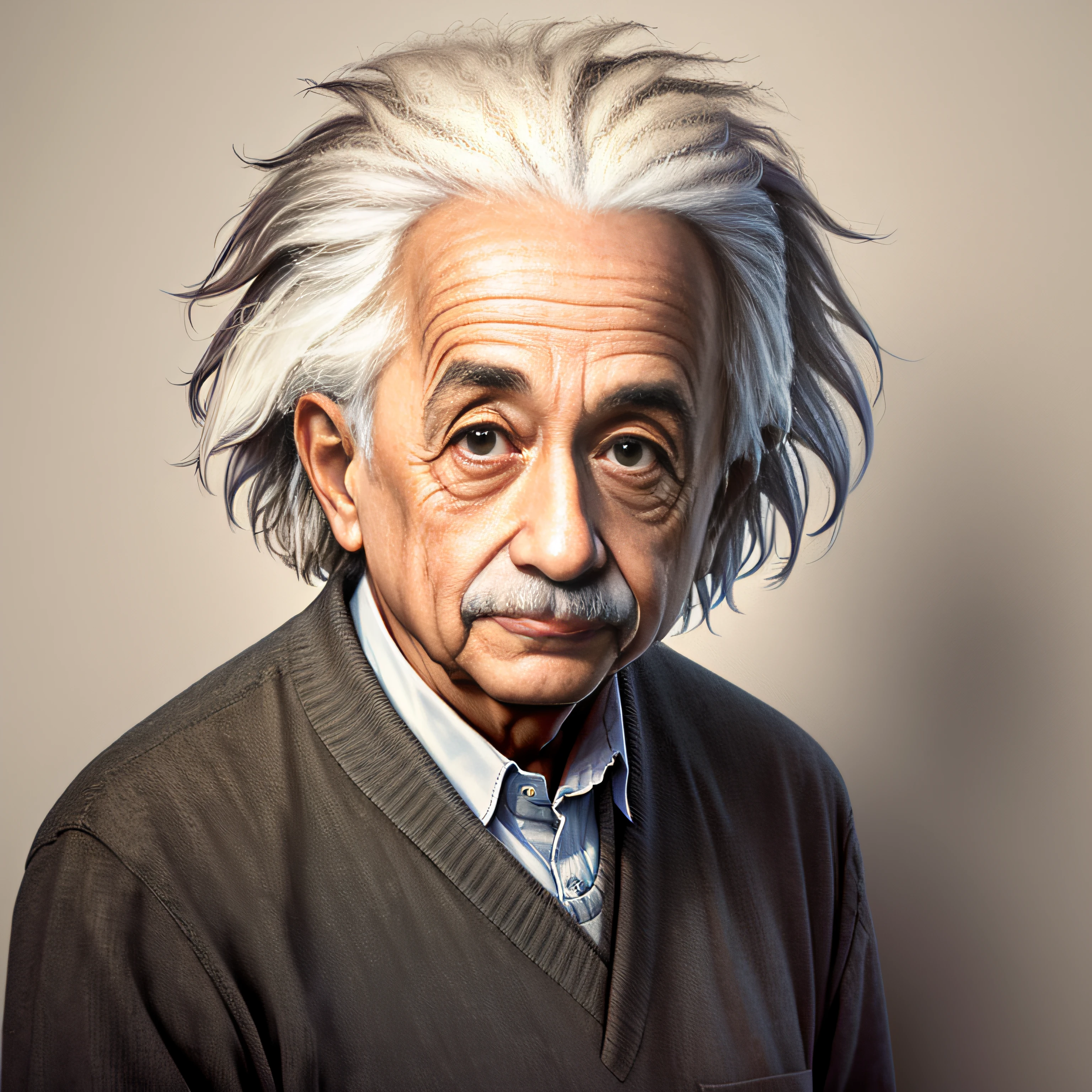 albert einstein,(Positive perspective),Blank background,Correct light and shadow,3Drenderingof