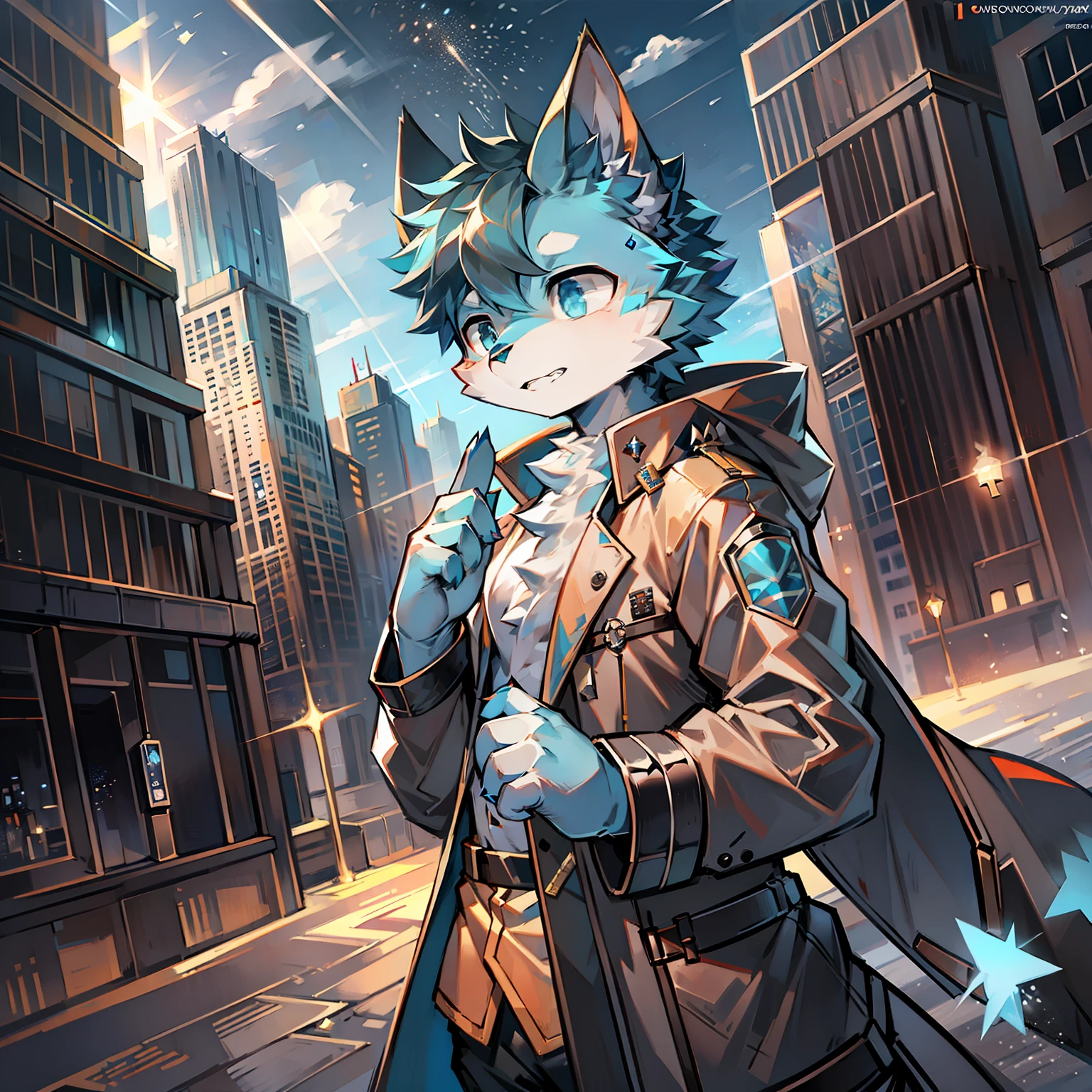 Cybermetropolis,Thunder,drifting snow,Male blue cat,Chinese trench coat,Quantum ghost,firmament,shoun,Single-image charts