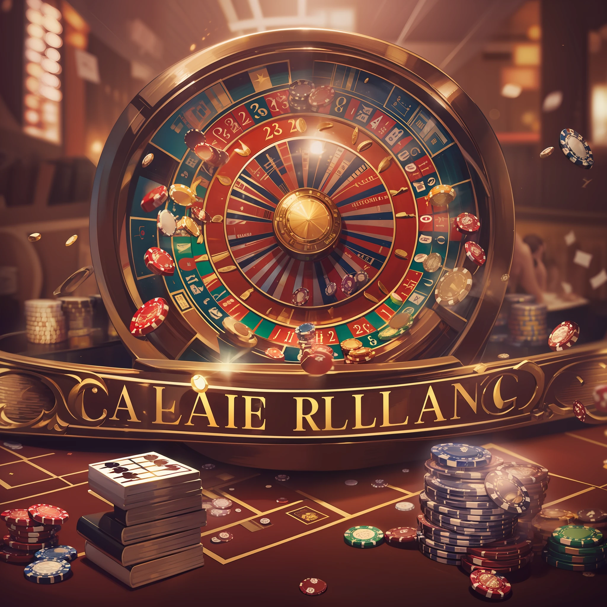 "Create a real digital marketing banner for a stunning casino scene。"