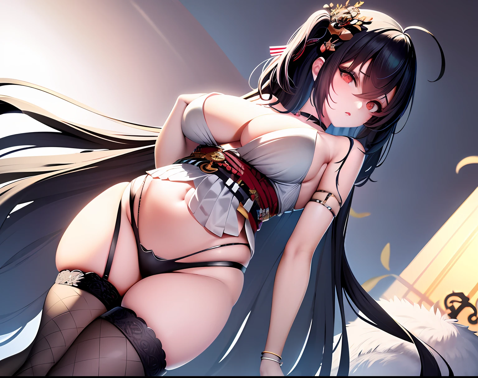 The ultimate masterpiece, (fidelity: 1.2), (Sexy), (Asian), Infinite landscapes, (white: 1.2 + fair: 1.1), Medium chest, Two spots slightly revealed, (translucent: 1.1), Looming, (Tong: 1.5), Pubic hair, Open crotch, Open legs, (Smooth: 1.1), (Clear curve details: 1.1), (Cute: 0.9), (shiny: 1.1), (goddess of Japan: 1.2), Domestic style, Warmest yellow, Vague and elegant, The model is beautiful and sexy, Requires high contrast
