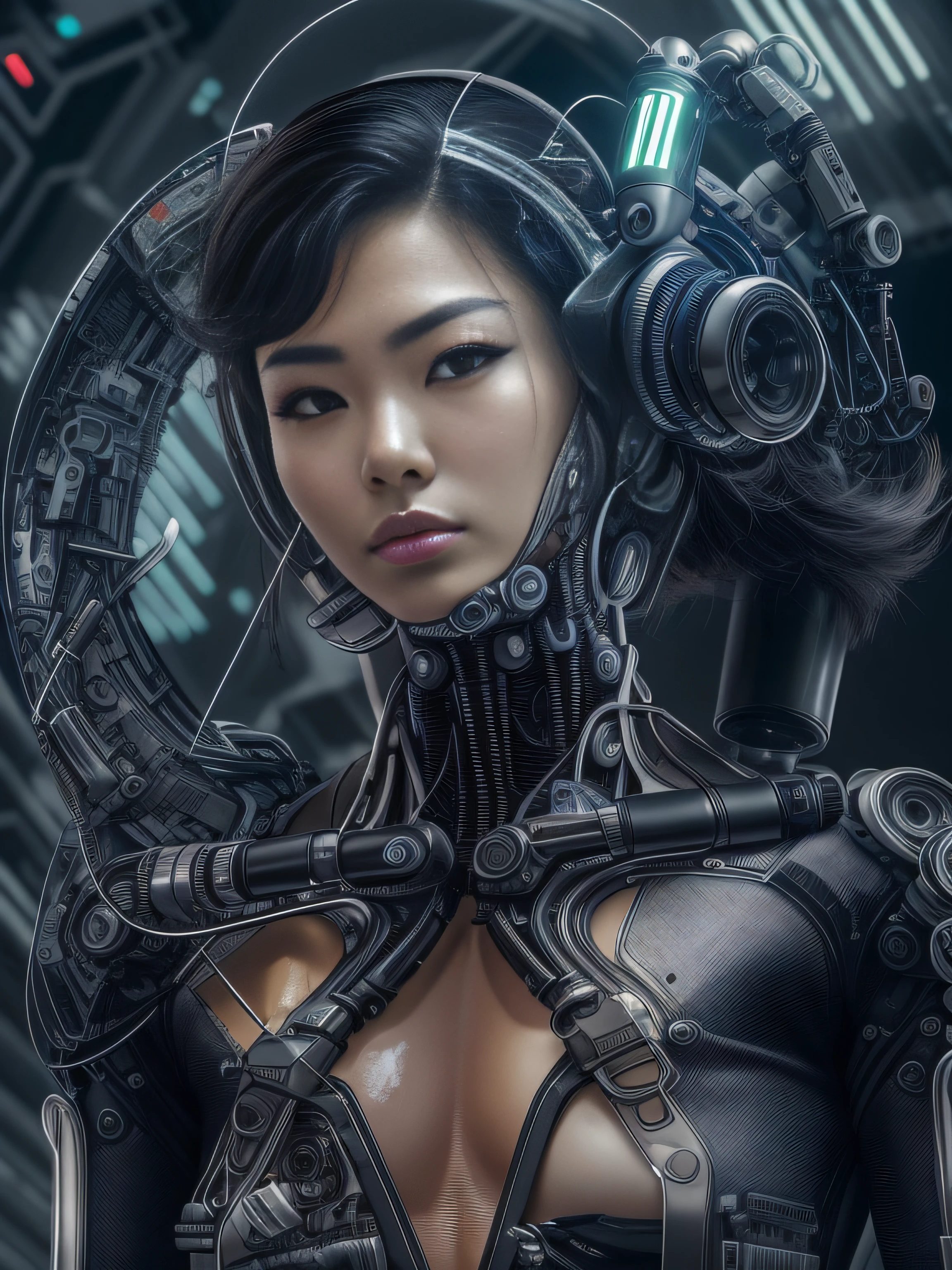(The Alfid people wear black transparent latex pliers,Translucent latex pliers:1.5),(Metallic body, bionic scifi alexandre ferra, cyborg neck, cyborg male, male cyborg, cyborg fashion model, portrait of a cyborg, detailed portrait of a cyborg, cybernetic neck implant, portrait of a futuristic robot :1.3)(dystopian sci-fi character, sci - fi character, portrait of a cyberpunk cyborg:1.2)(8K,Extreme detail,Hair in extreme detail,Ultra photo realsisim,cinmatic lighting:1.1)(Asian supermodel face,Strong muscles and perfectly curved body,Extreme sexual tension,Hormonal explosion,whole body display:1.5)(Short hair, Light-colored beard, Stubble masculinity,Naked muscle man,Muscular macho,No clothes on,Only a pair of thongs was worn,Extremely sexy and provocative:1.5)(whole body display:1.5)