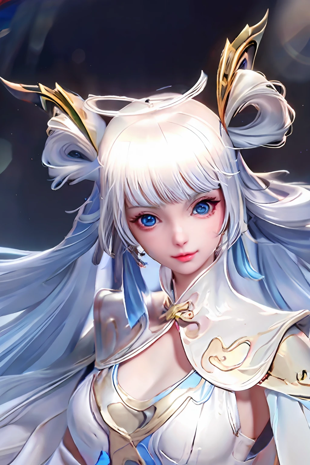 fragrance of incense, 1girll, eBlue eyes, 独奏, 耳Nipple Ring, The halo, jewely, looking at viewert,
Ultra photo realsisim,8K,intricately details,From another field,sunraise,proportionate, girl,Very cute and girly(The Idolmaster),Being in the air
,gameCG background,3Drenderingof,realisticlying,cinmatic lighting,Smooth fog,detailized face,15 years olge tit,nakeness
