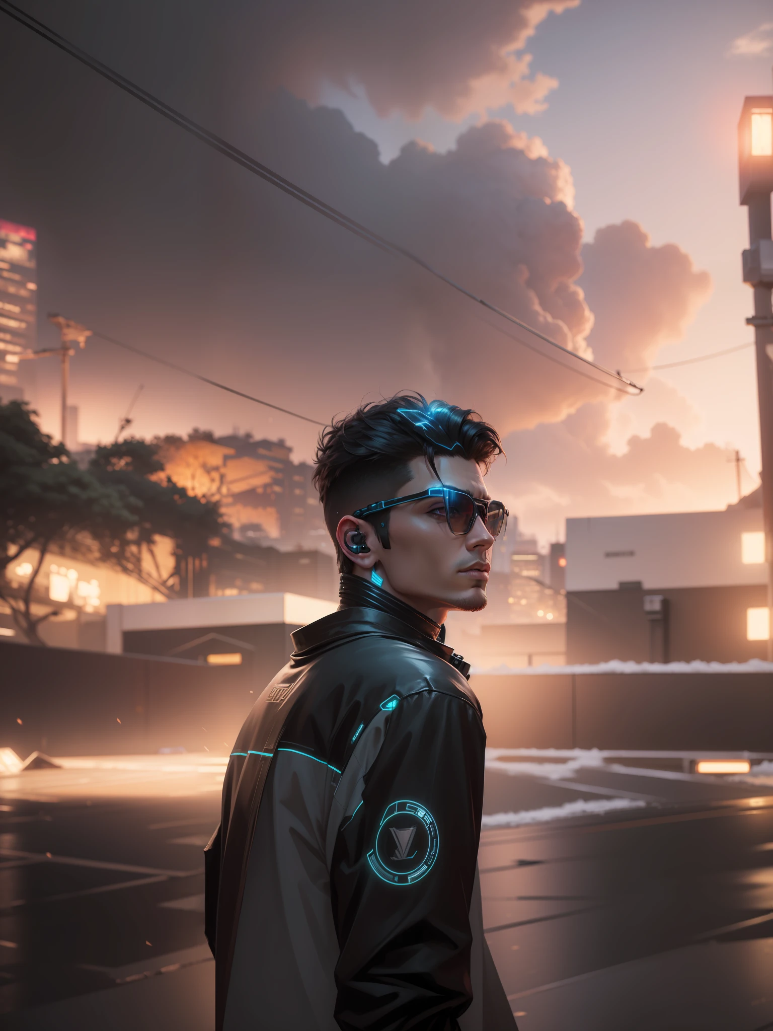 Change background cyberpunk handsome and Cute   boy, realistic face, 8k, Ultra realistic