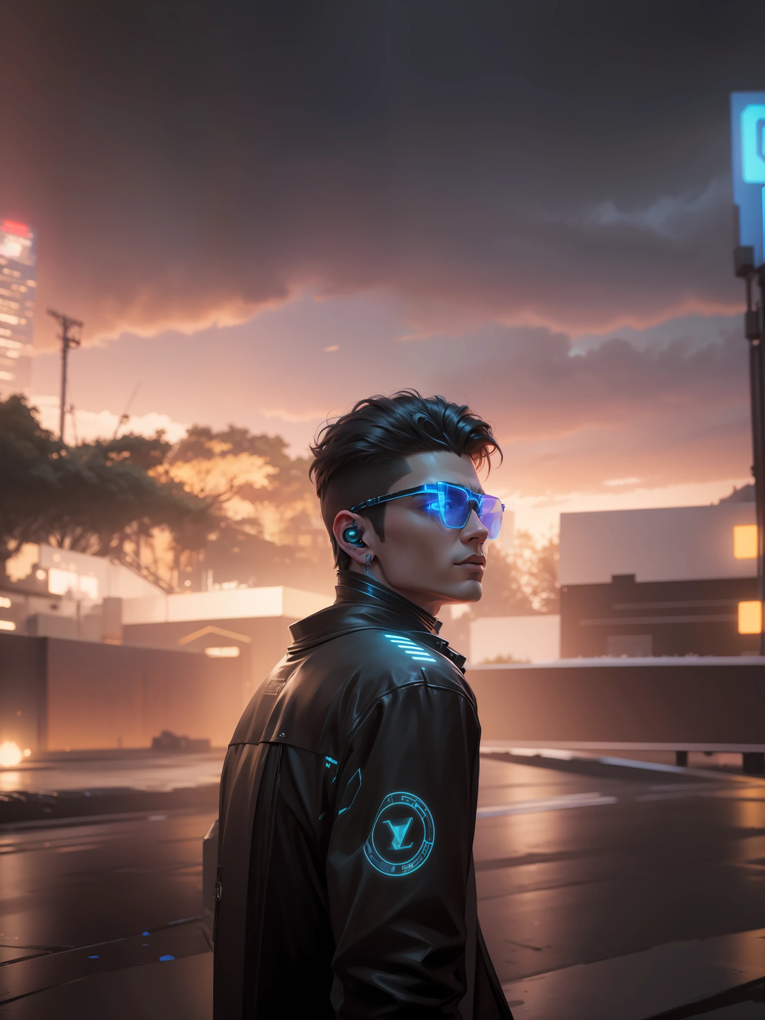 Change background cyberpunk handsome and Cute boy, realistic face, 8k, Ultra realistic
