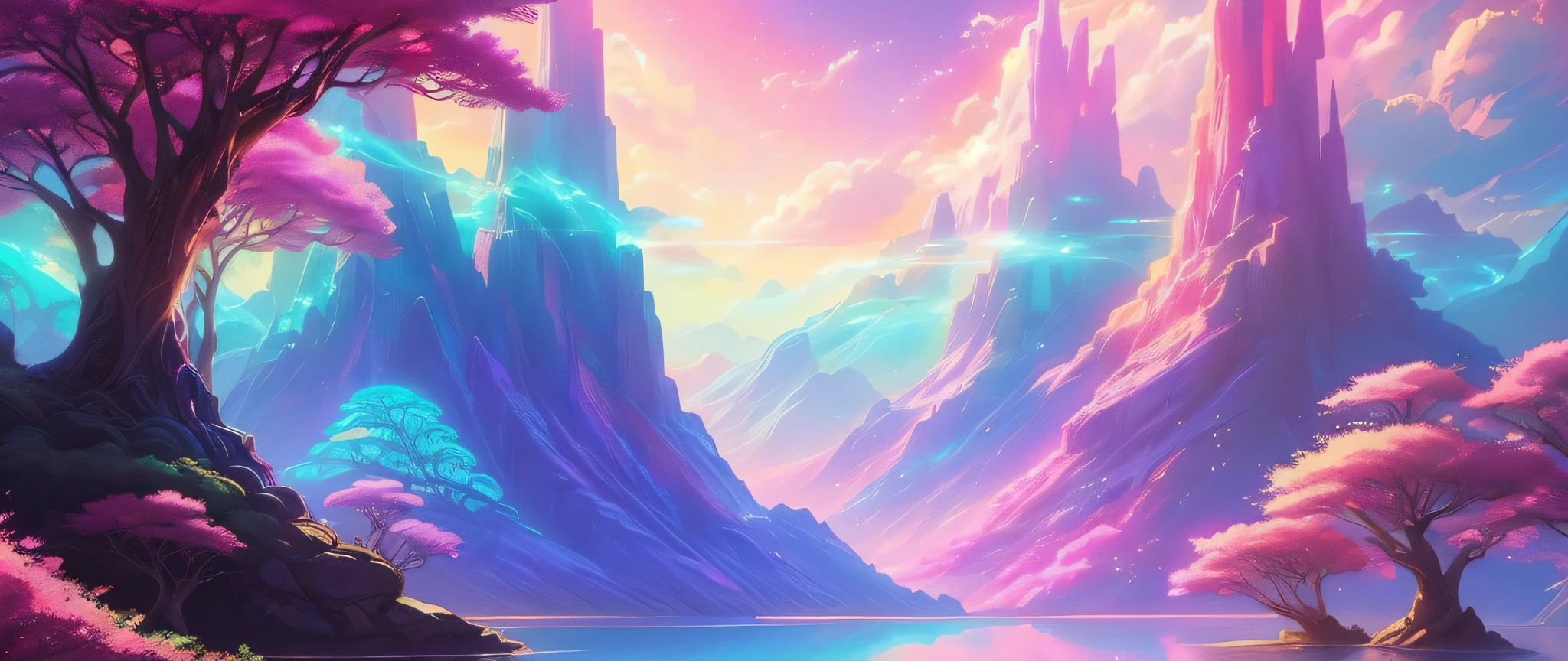 colorful anime movie background, Rosla global lighting, colorful concept art, concept art magical highlight, concept art stunning atmosphere, jen bartel, rossdraws cartoon vibrant, anime movie backgrounds, magical concept art, screenshot from the anime film, background artwork, ross tran. scenery background, Beautiful digital artwork