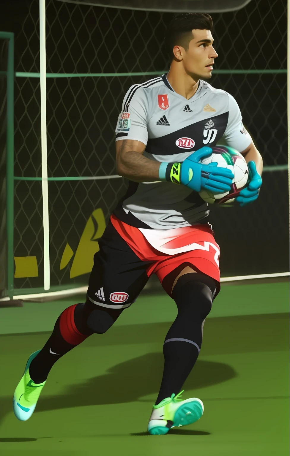 (Papel de parede 8k extremamente detalhado), um homem,jogador de futebol goleiro