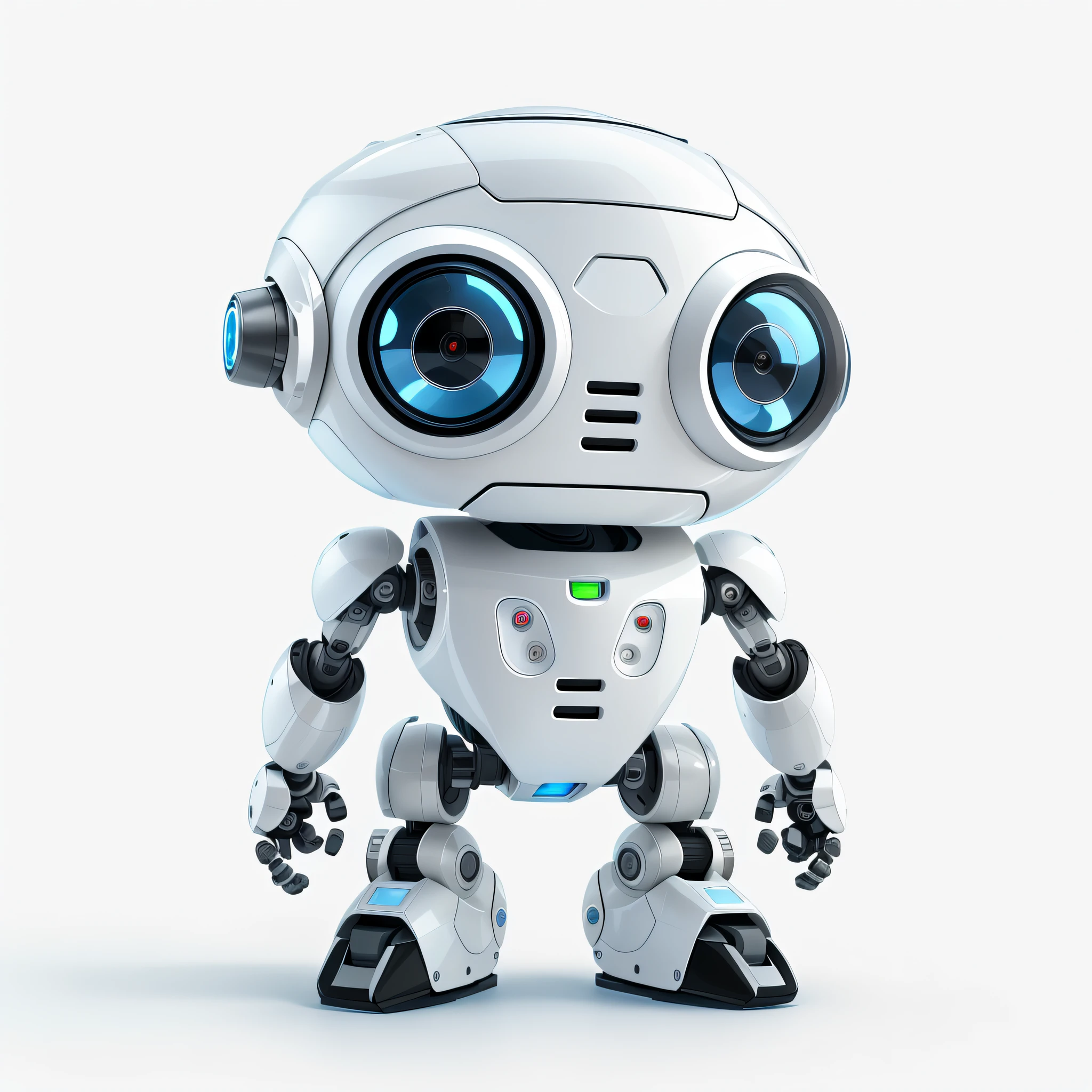 Close-up of robot on white background, Cute robot, Cute humanoid robot, White robot, adorable friendly robot, futuristic robotic, round robot, posing robotically, robot with human face, 3d kid robot, Concept robot, a robot, friendly robot, cute elaborate epic robot, Futuristic robot body, robotic bionic technical, robot cyborg, Very cute robot Zen