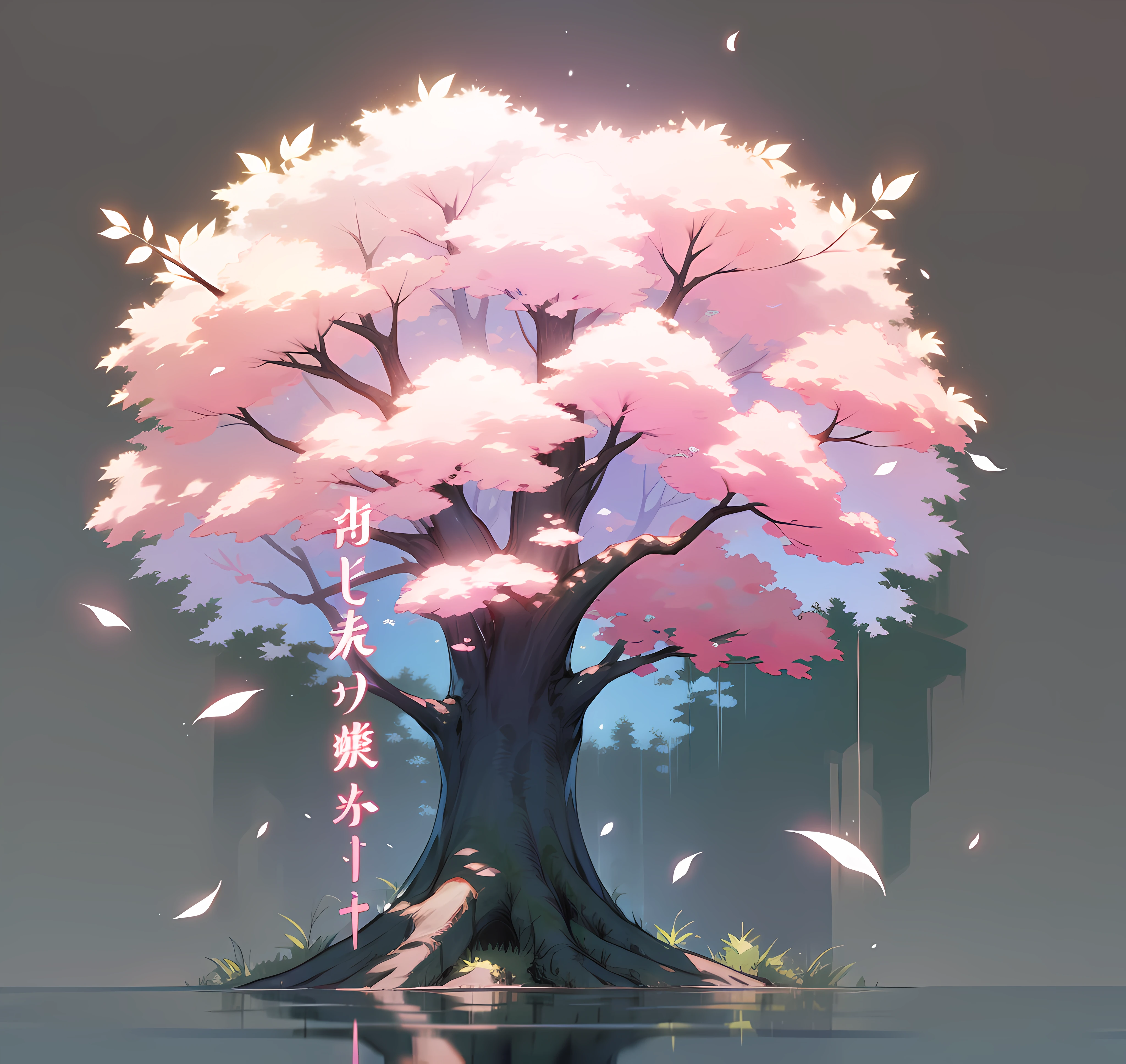 tmasterpiece,8K,Lots of detail,Pink-white tree,goodlooking,,dream magical,The leaves are clearly visible,Super beautiful