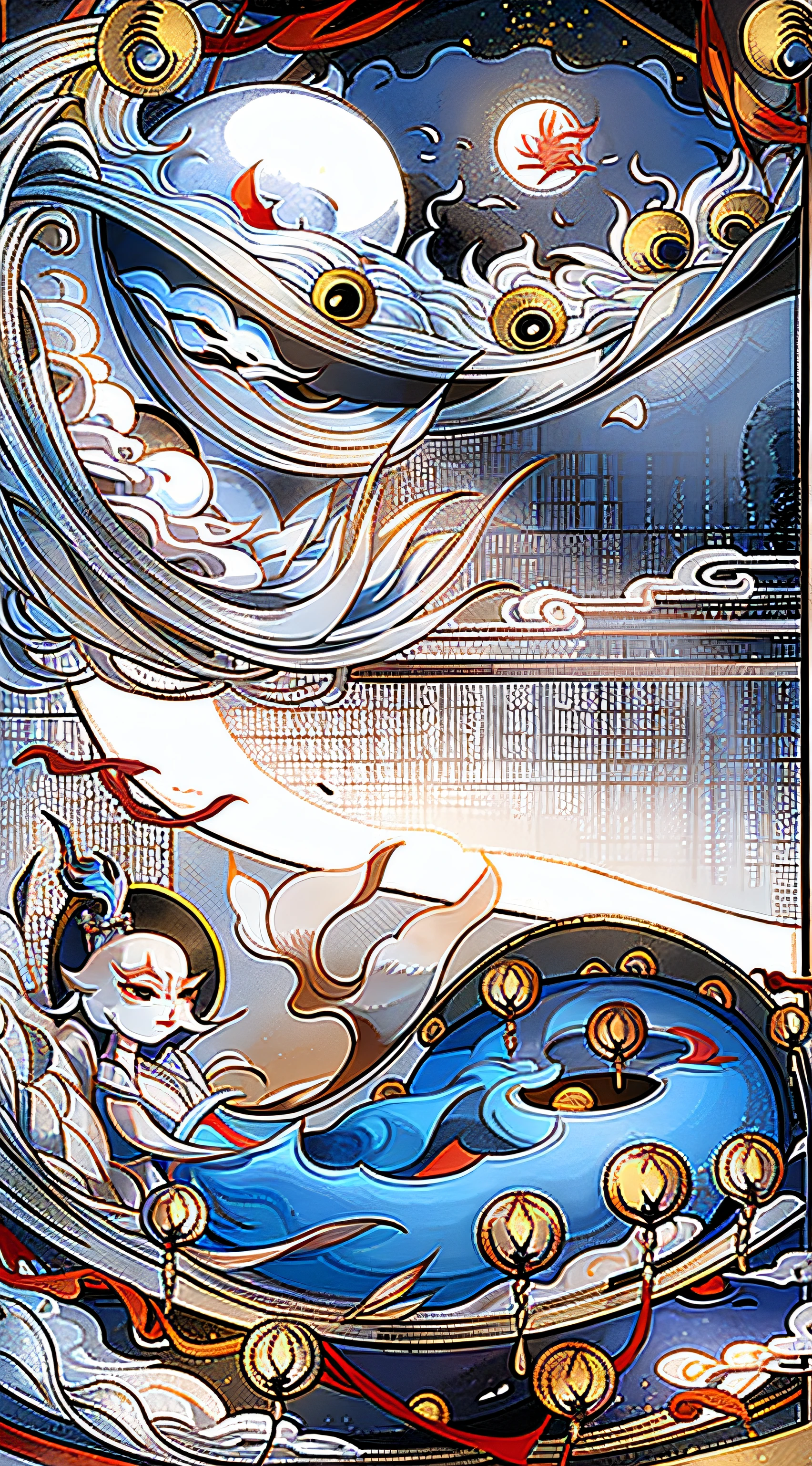 themoon，edgBunny，Chang'e，National tide，illustration，mid-autumn festival，poster for